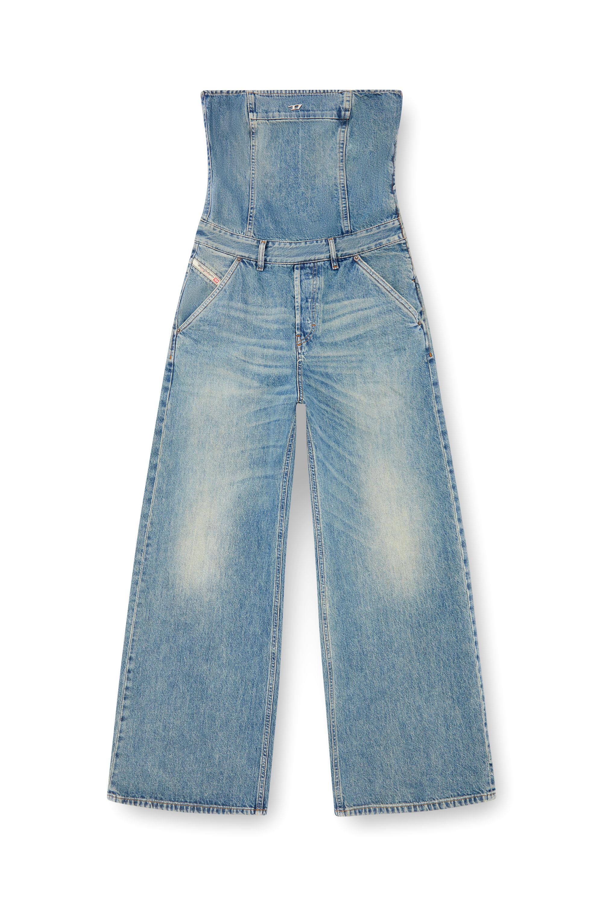 Diesel - DE-BRIDE, Female's Denim strapless jumpsuit in ライトブルー - 3