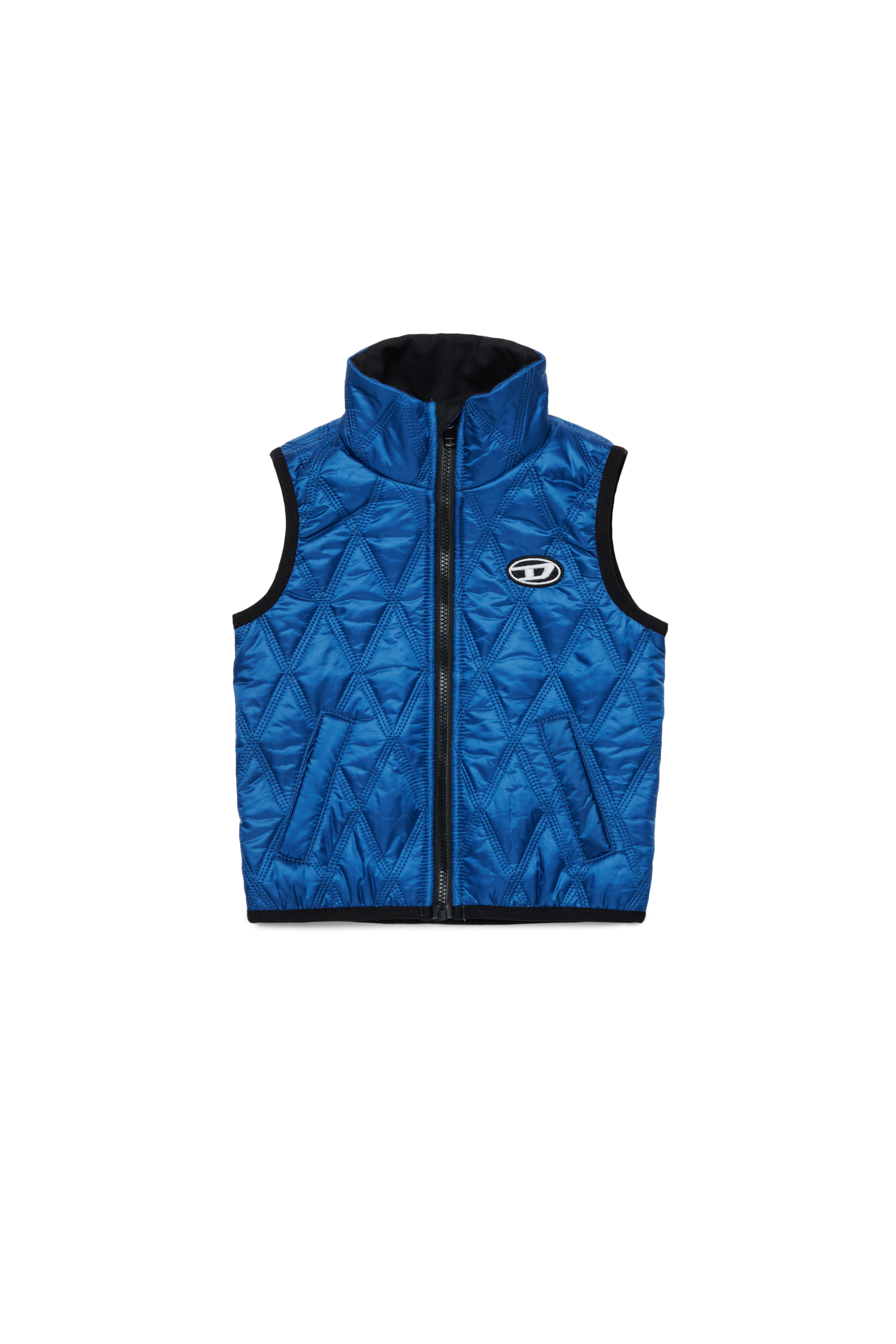Diesel - JFOKKLOGONHB, Unisex Quilted vest with Oval D patch in ブルー - Image 1