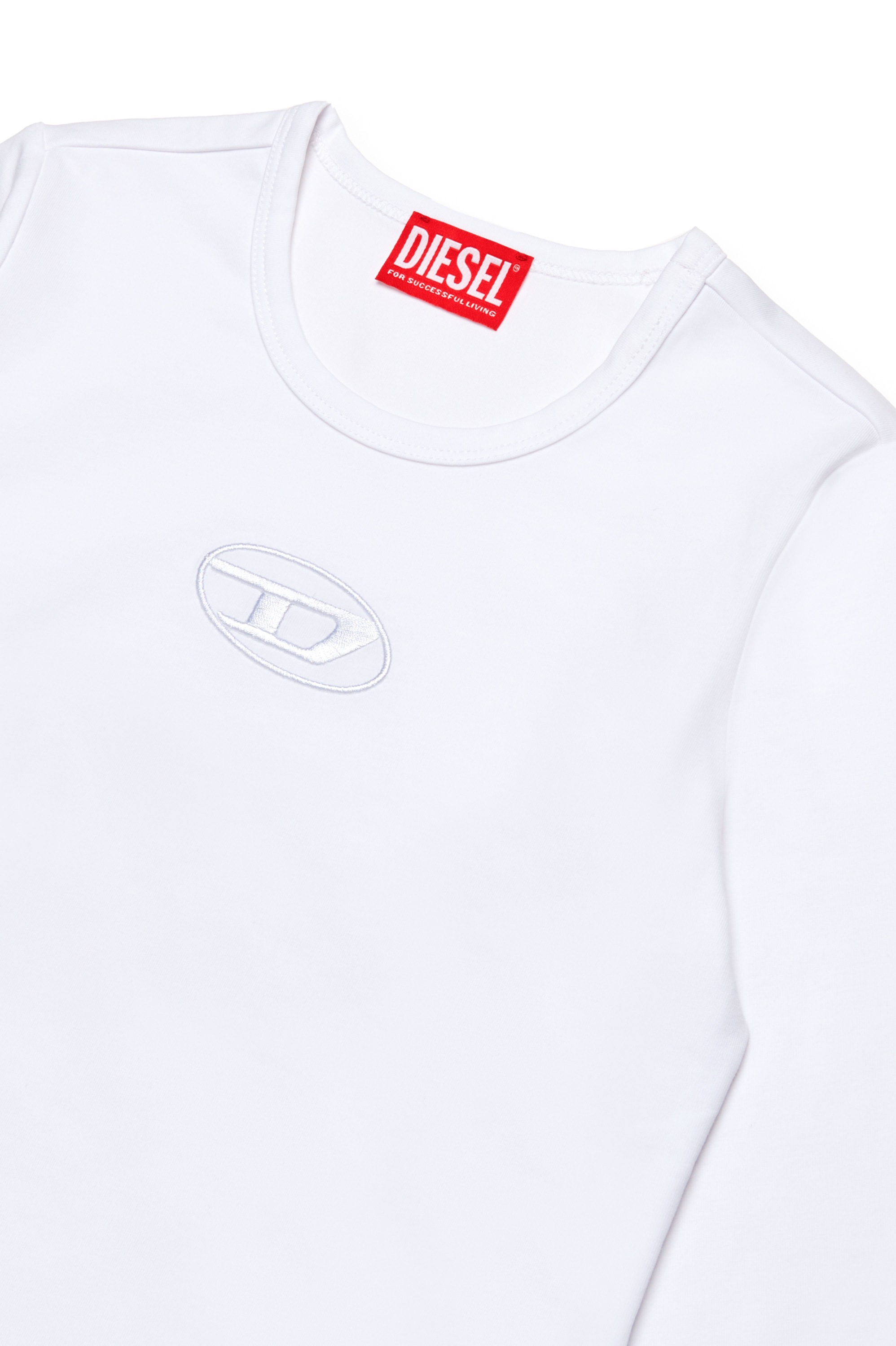 Diesel - TIVAL, Female Long-sleeve T-shirt with logo embroidery in ホワイト - Image 3