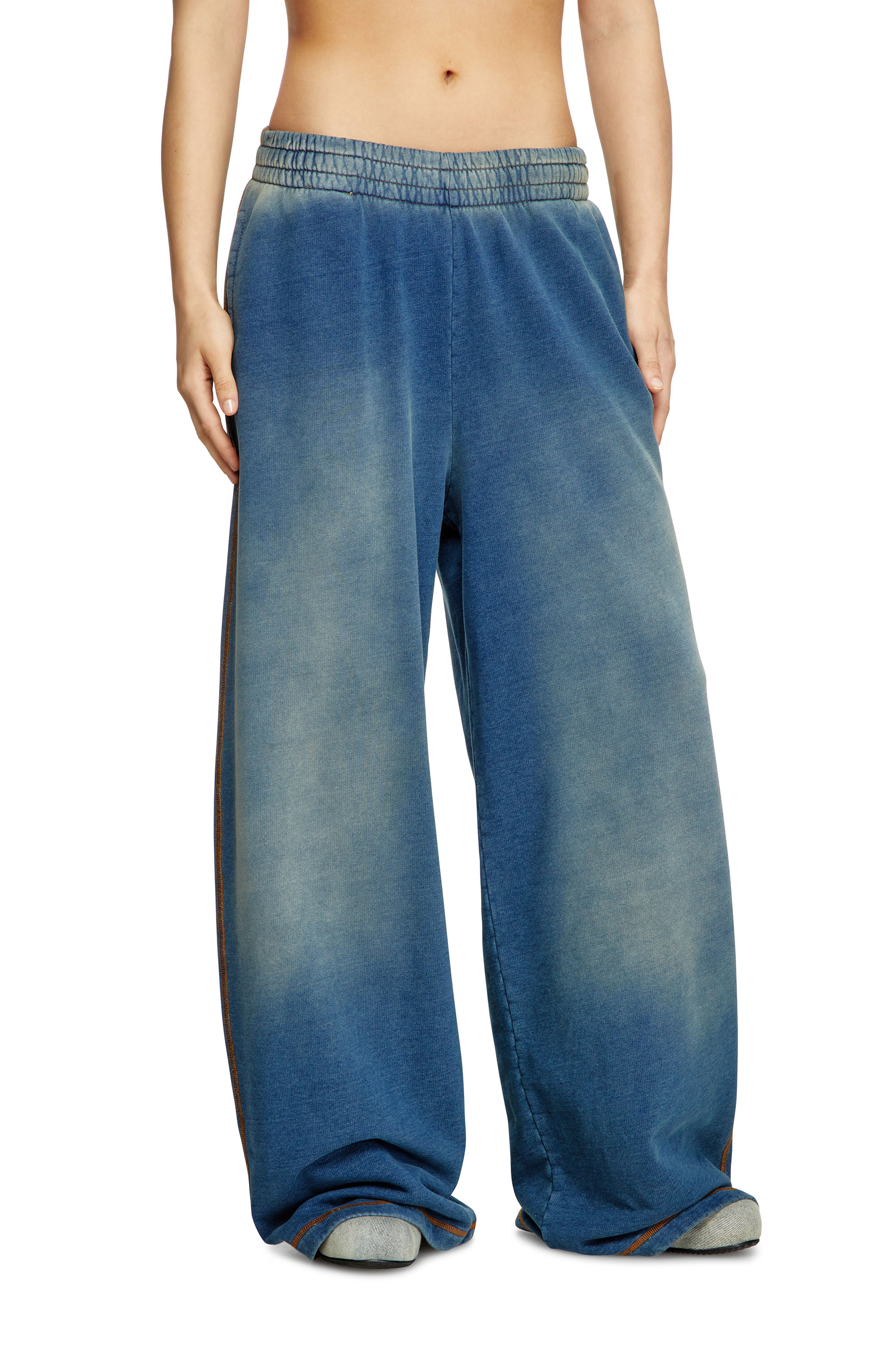 Diesel - P-ZENIA-Q1, Female's Faded indigo sweatpants in ミディアムブルー - 1