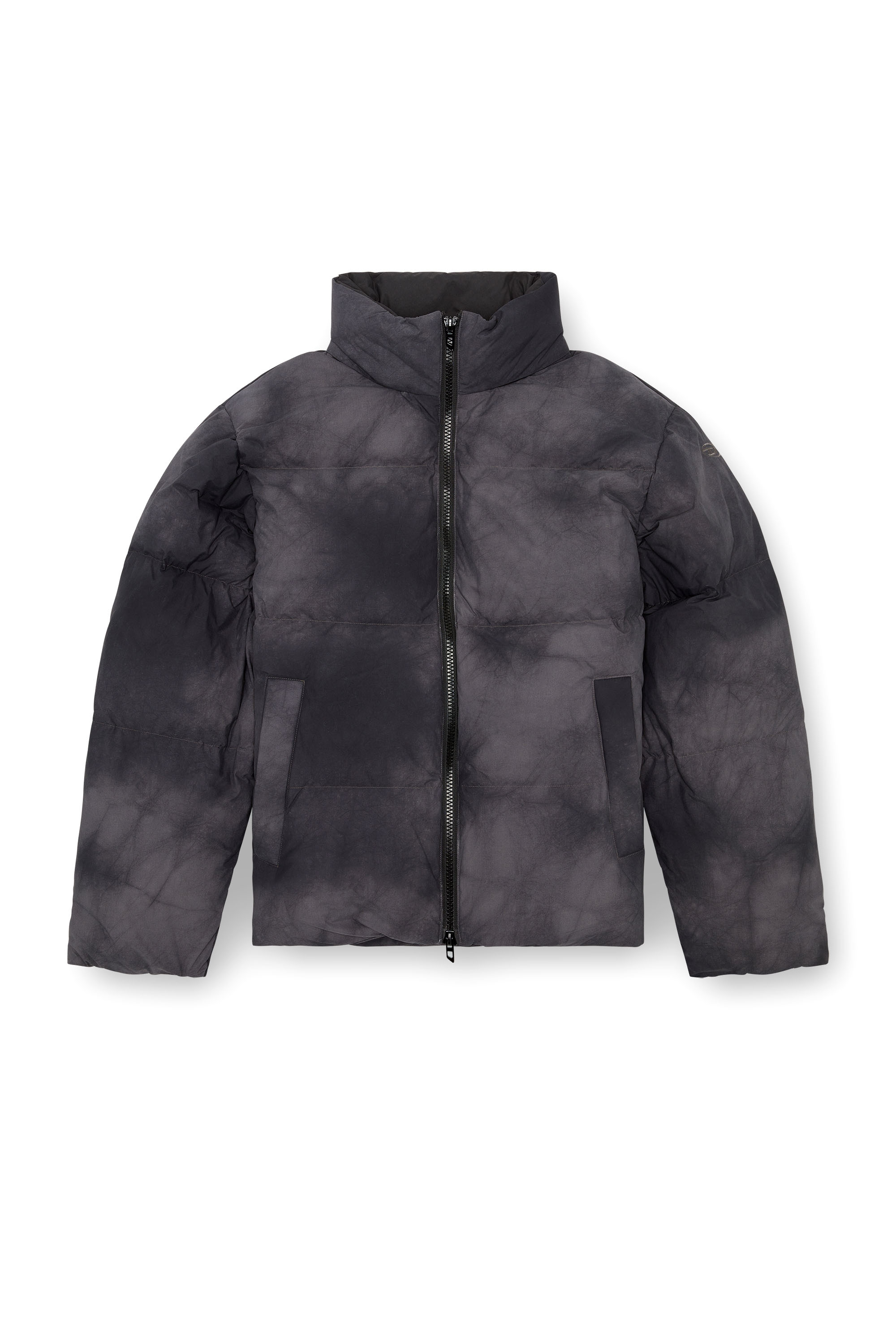 Diesel - W-RAVEEL, Male's Hooded down jacket in patchy nylon in ブラック - 3