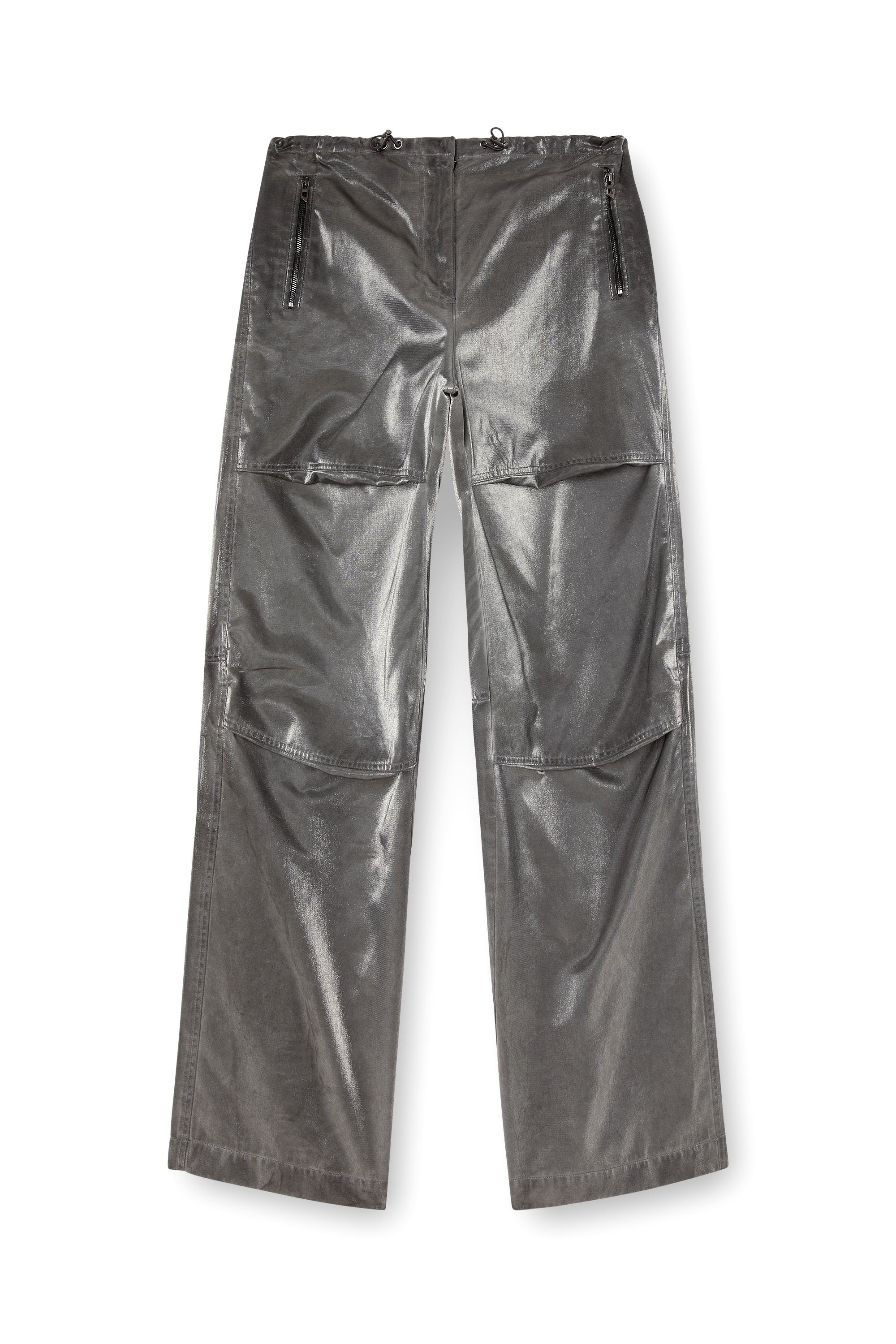 Diesel - P-RODIGE, Female's Satin cargo pants in グレー - 3