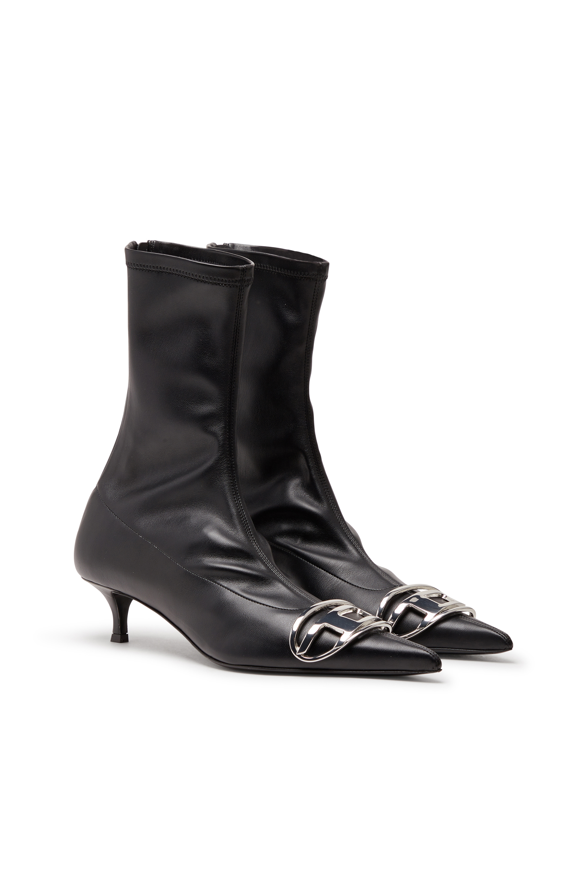 Diesel - D-VENUS KITTIE BT, Female's D-Venus-Sock boot with Oval D plaque in ブラック - 2