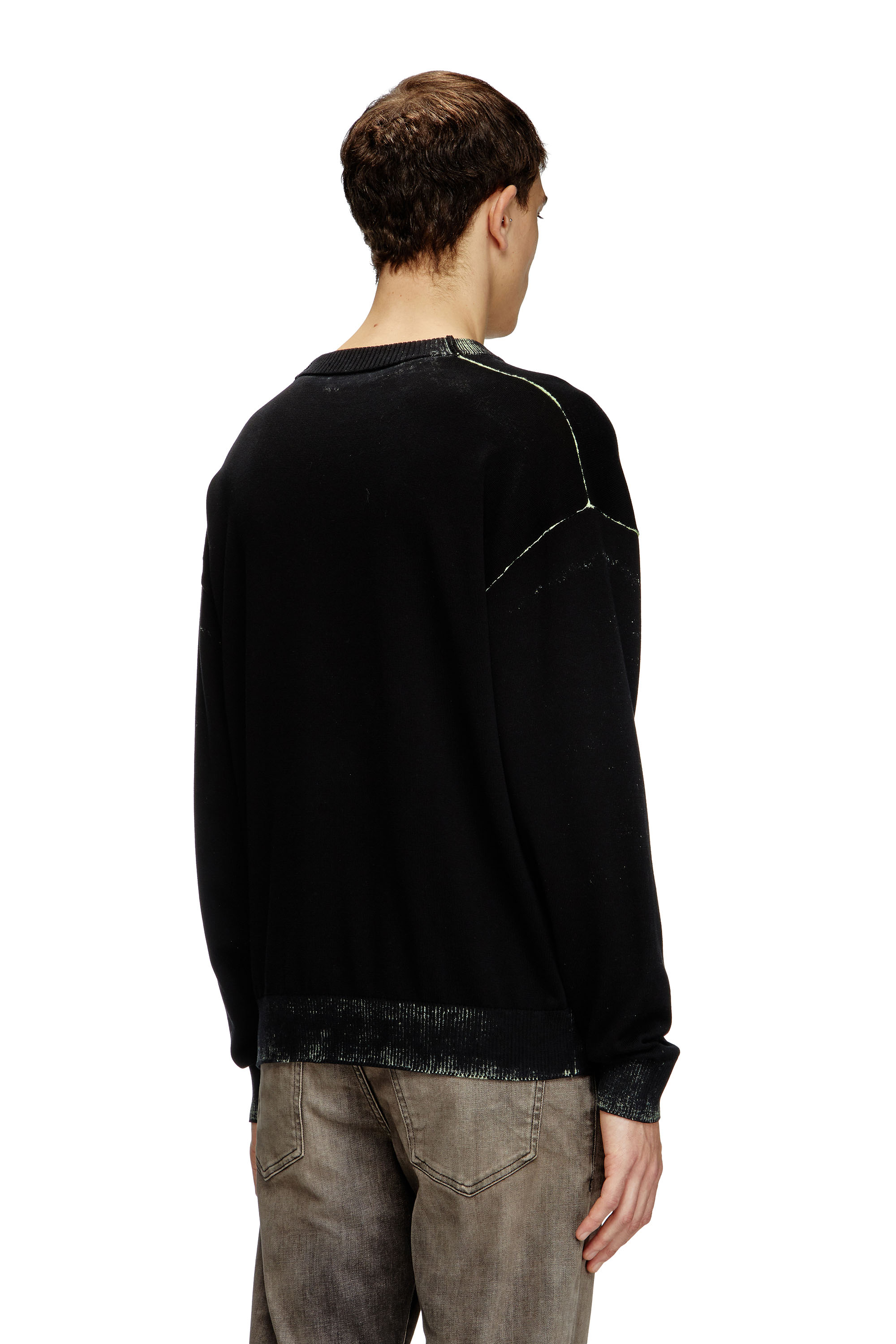 Diesel - K-BELEZ, Male's Reverse-print logo jumper in ブラック - 4