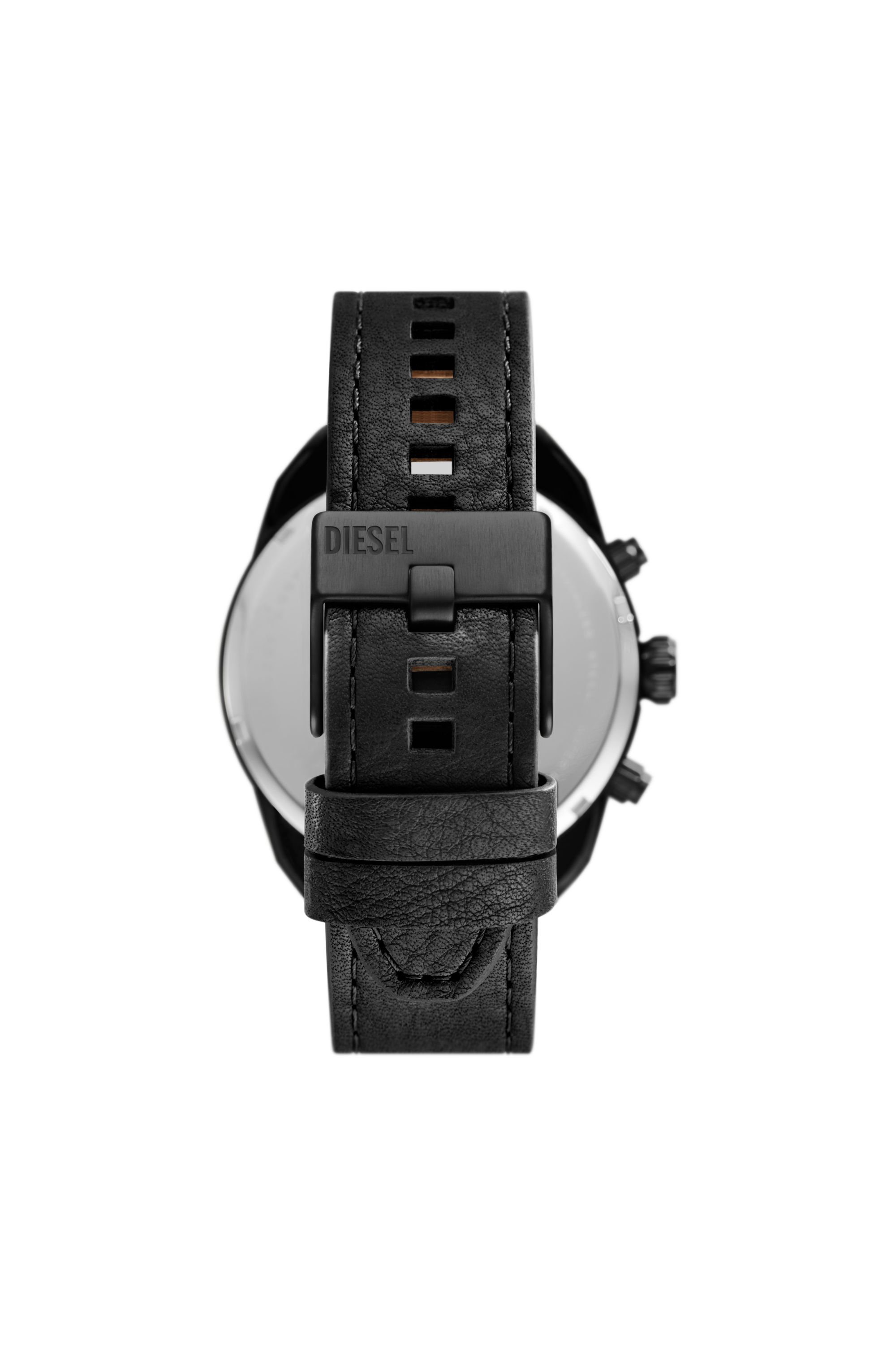 Diesel - DZ4667, Male Spiked chronograph black leather watch in ブラック - Image 2