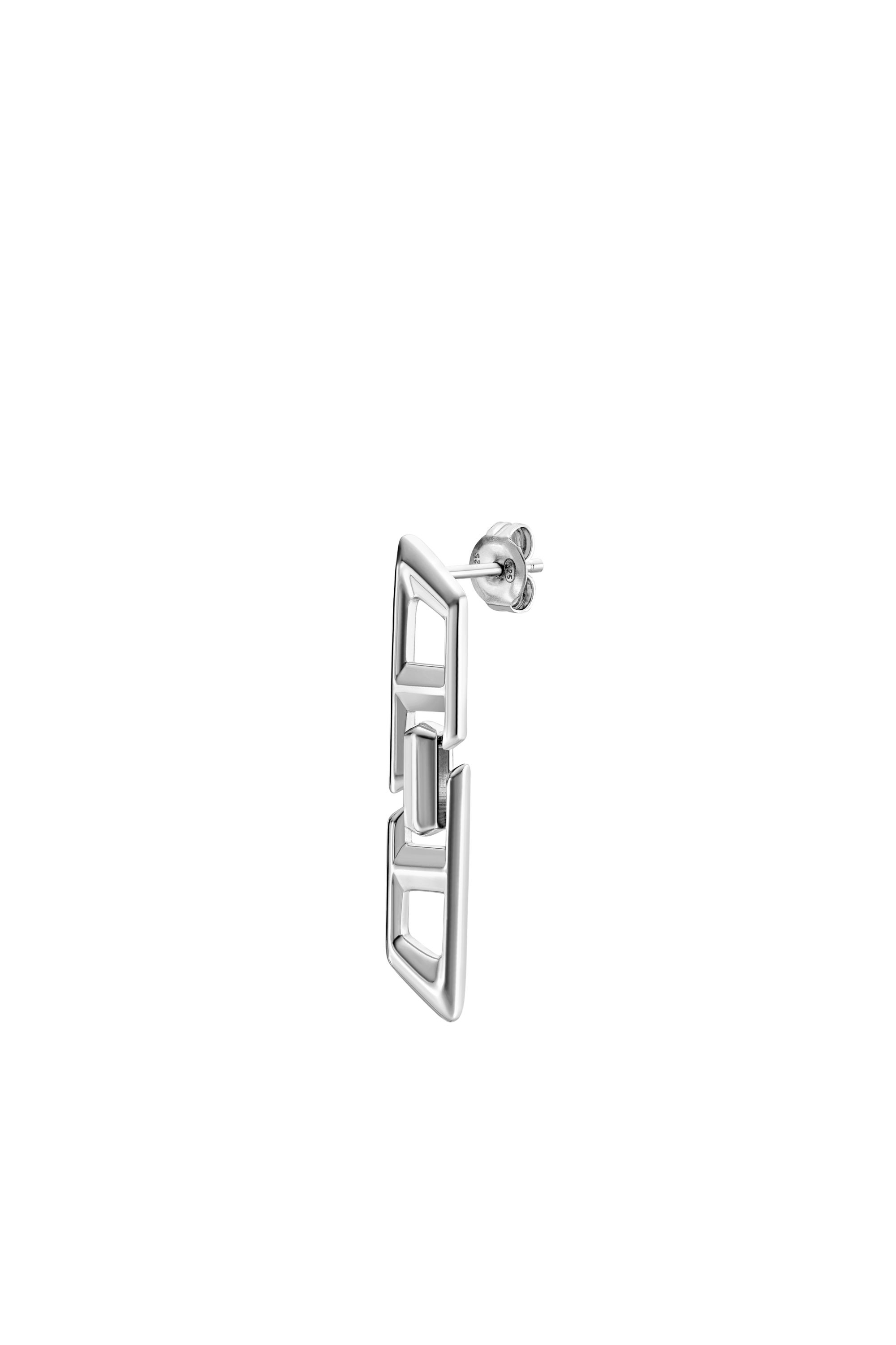 Diesel - DL1348040 JEWEL, Unisex D Logo Sterling Silver Drop Earring in シルバー - Image 2