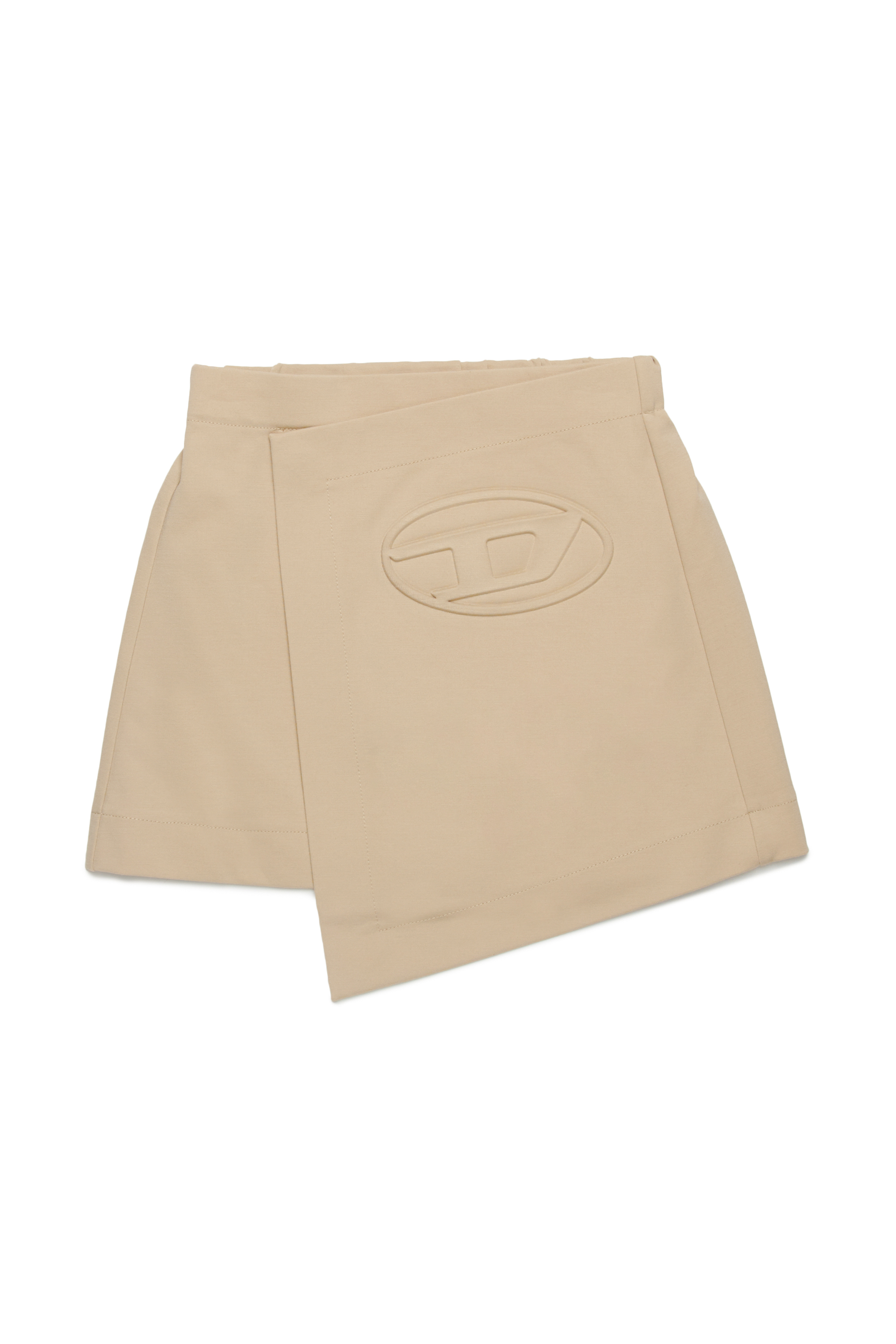 Diesel - GILSY, Female's Mini wrap skirt with embossed Oval D logo in ライトブラウン - 1