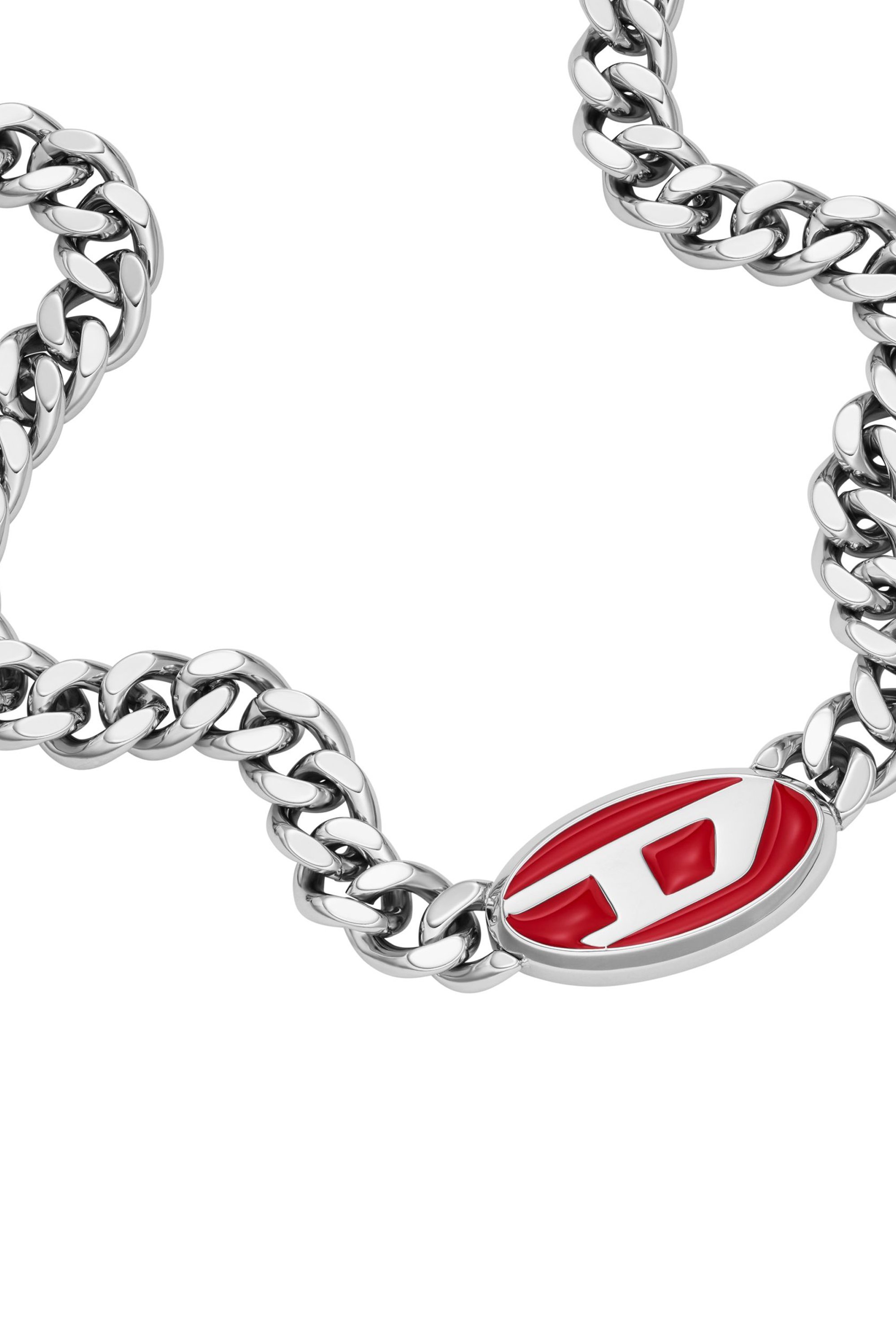 Diesel - DX1446, Unisex's Red enamel chain necklace in シルバー - 1