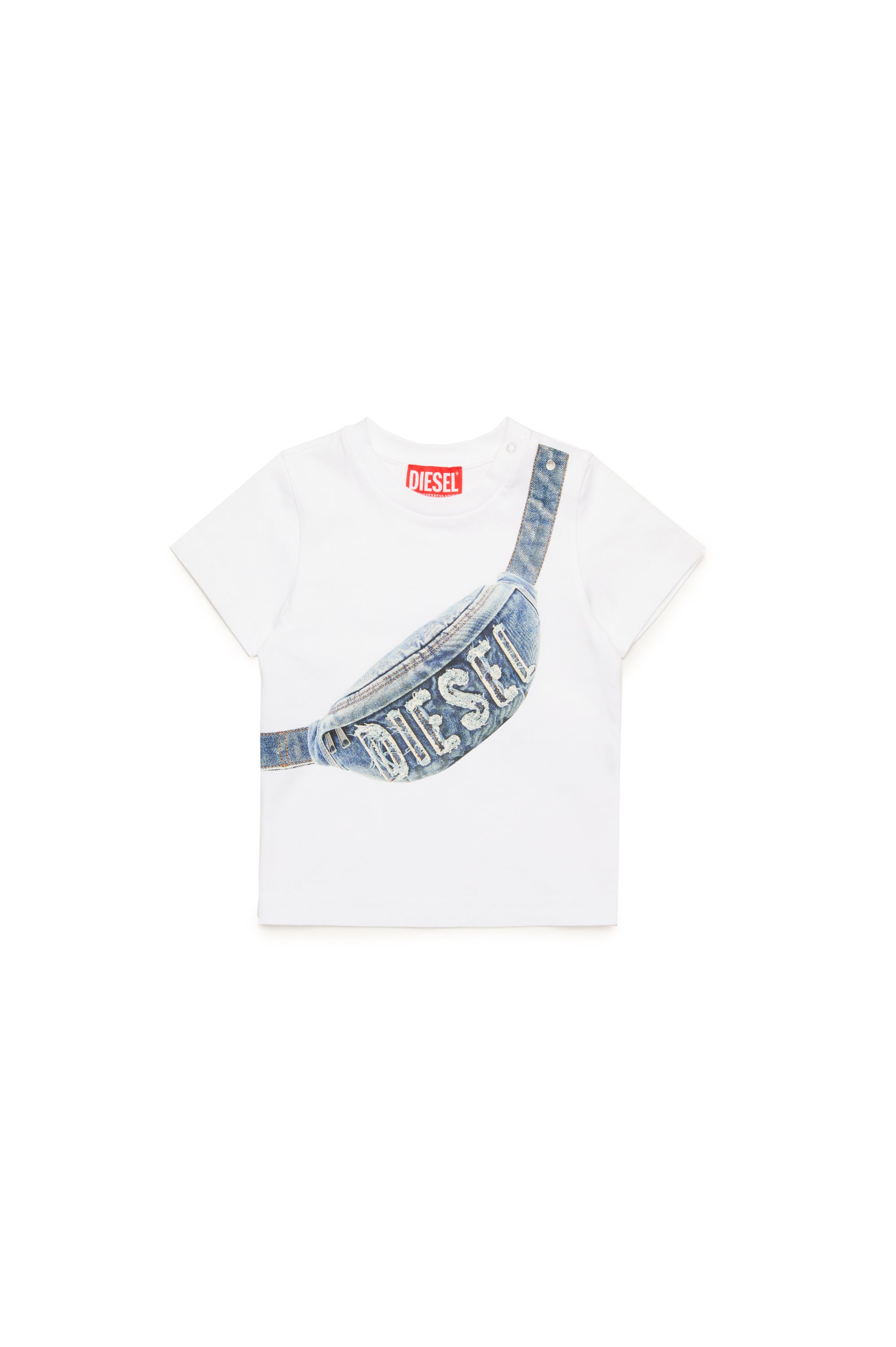 Diesel - TGIBBIB, Male's T-shirt with bumbag print in ホワイト - 1