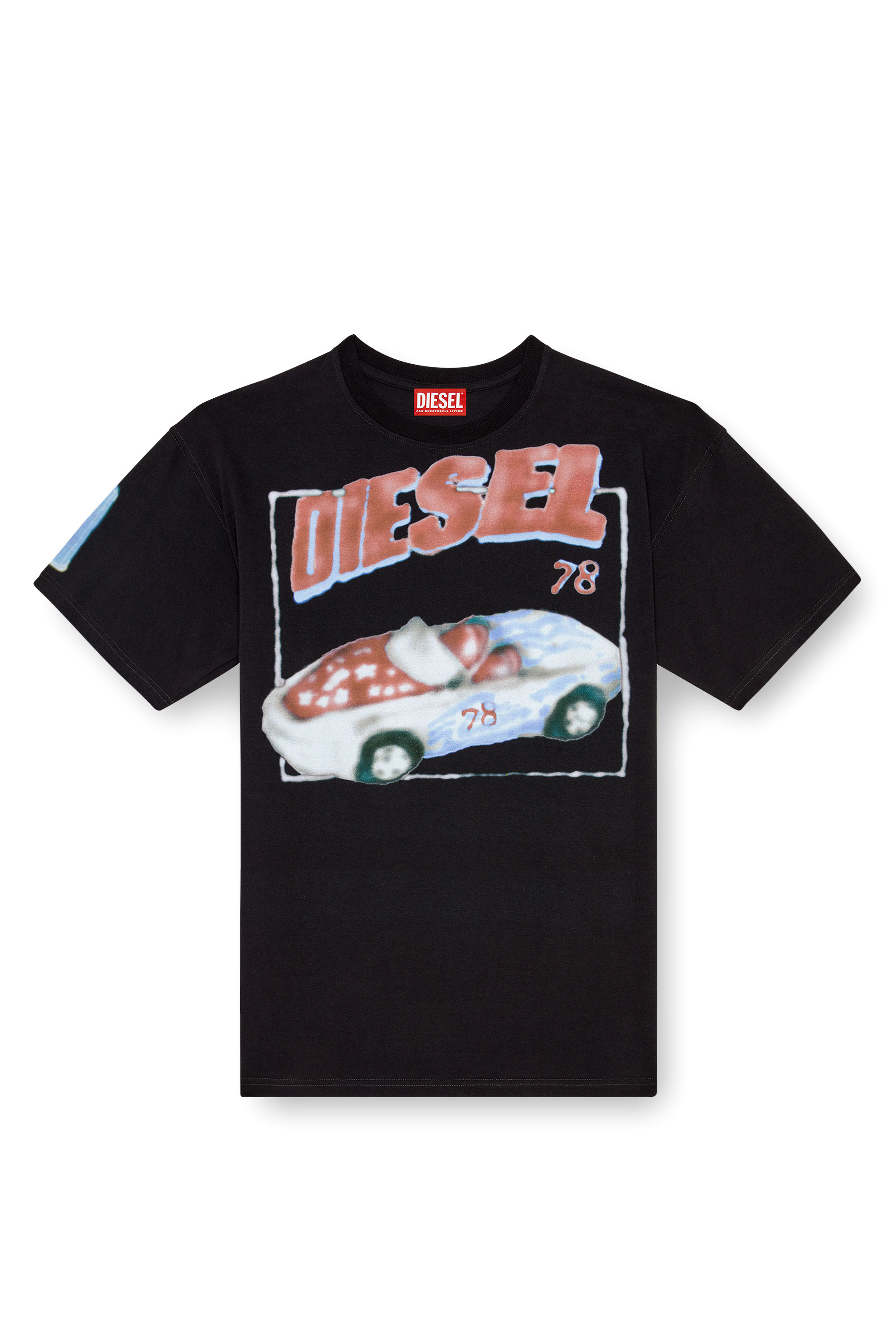 Diesel - T-BOXT-Q17, Male T-shirt with car print in ブラック - Image 3