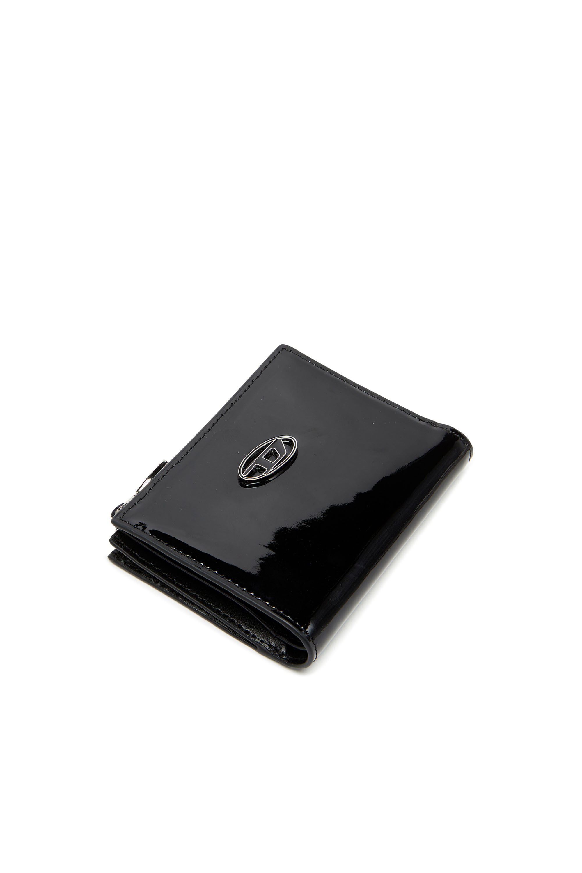 Diesel - PLAY BI-FOLD ZIP II, Female Small wallet in glossy leather in ブラック - Image 4