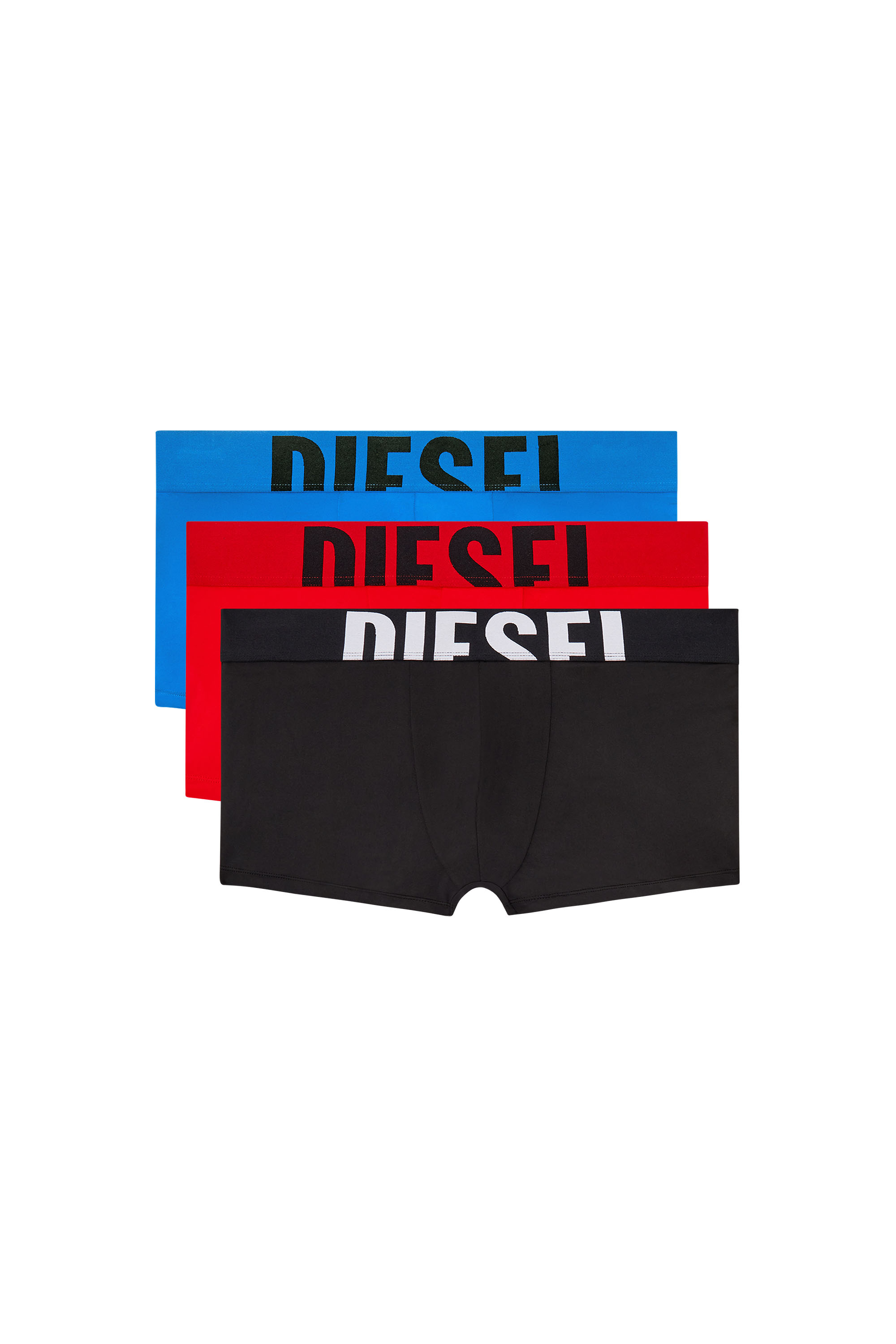 Diesel - DAMIEN-D-POP-3PACK-55, Male's Three-pack boxer briefs in microfibre in ブルー/レッド - 1