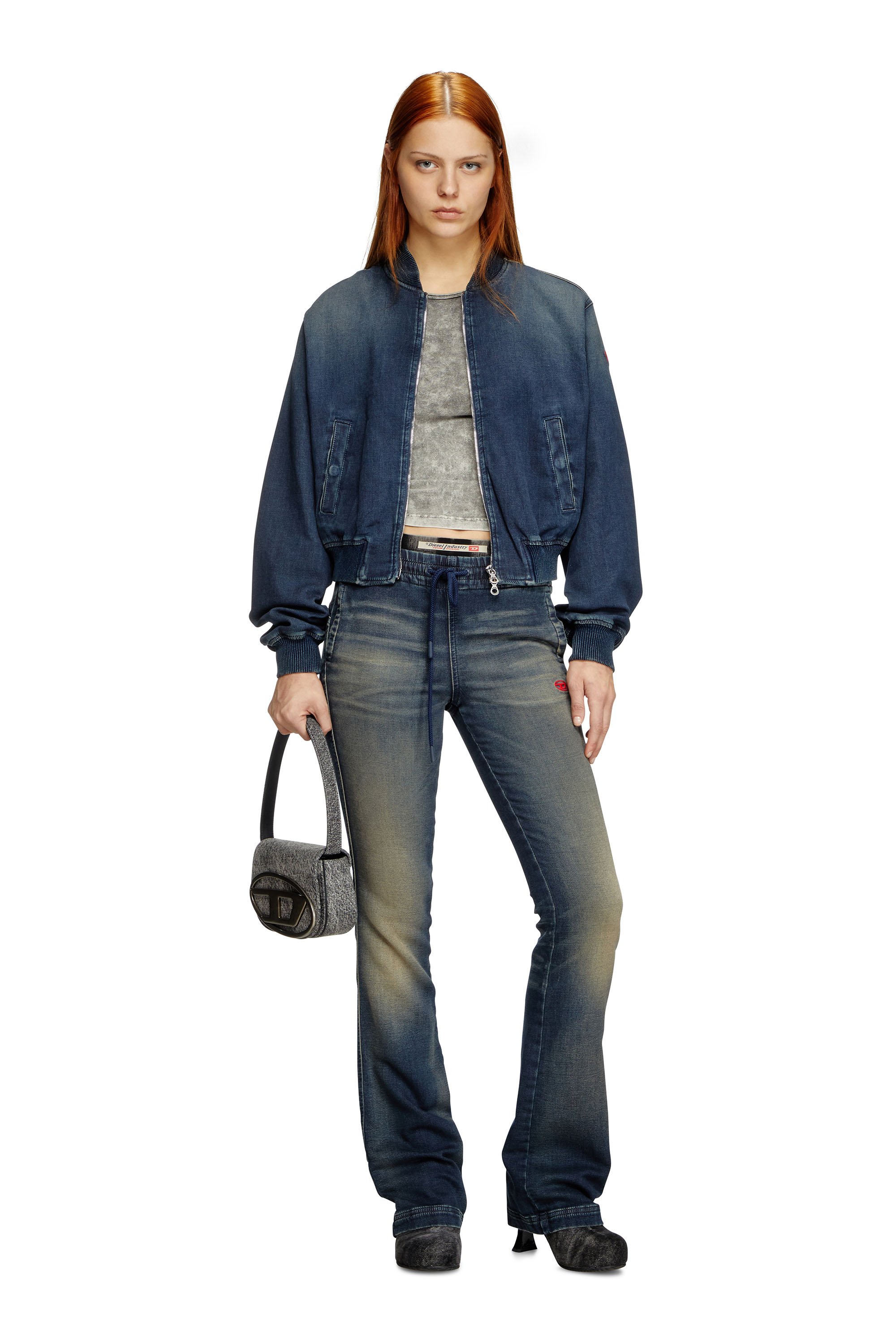 Diesel - DE-KIDDO JOGG, Female's Bomber jacket in dusty-wash JoggJeans in ダークブルー - 2