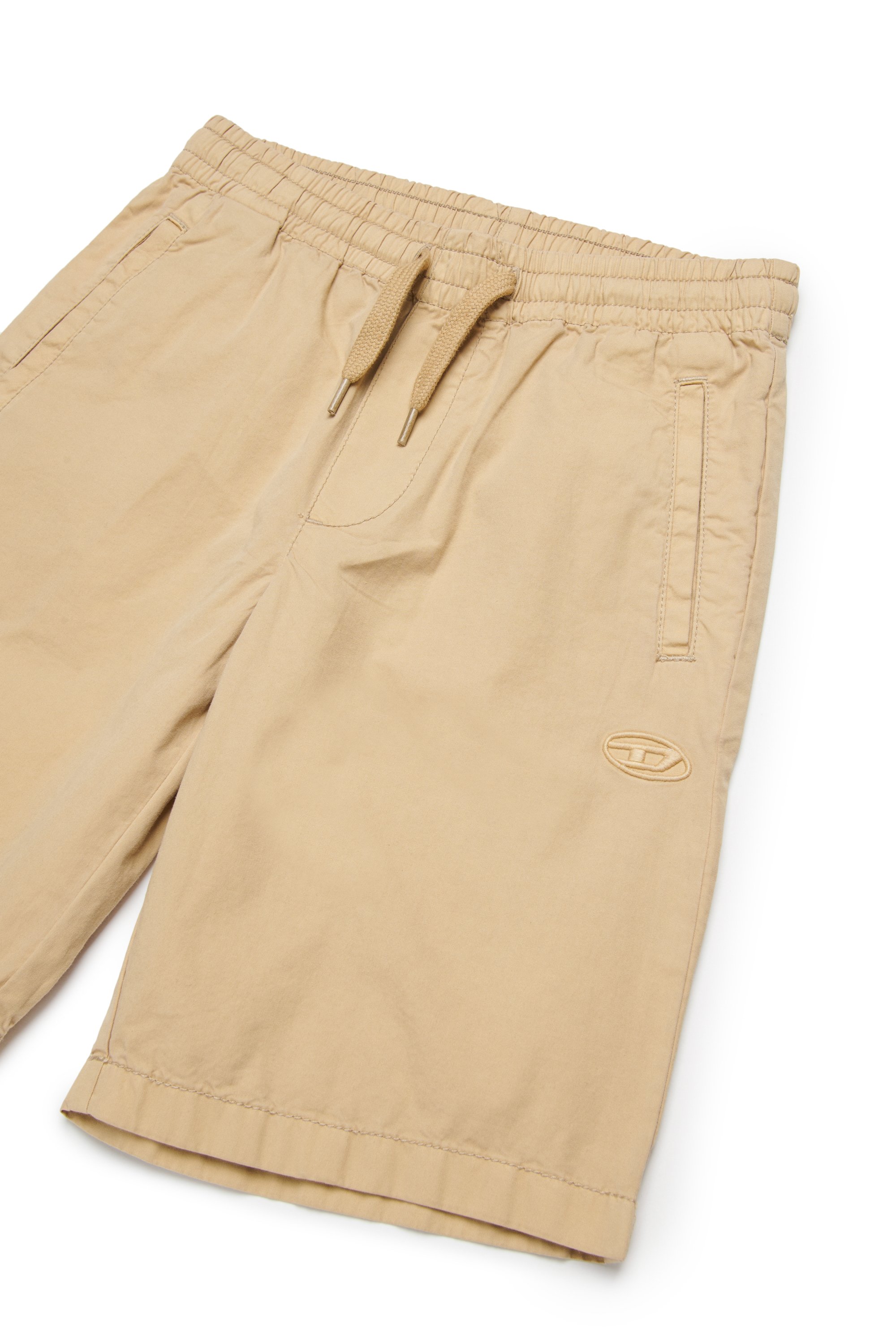 Diesel - PMCKELLSHORT, Male's Drawstring shorts with Oval D embroidery in ライトブラウン - 3