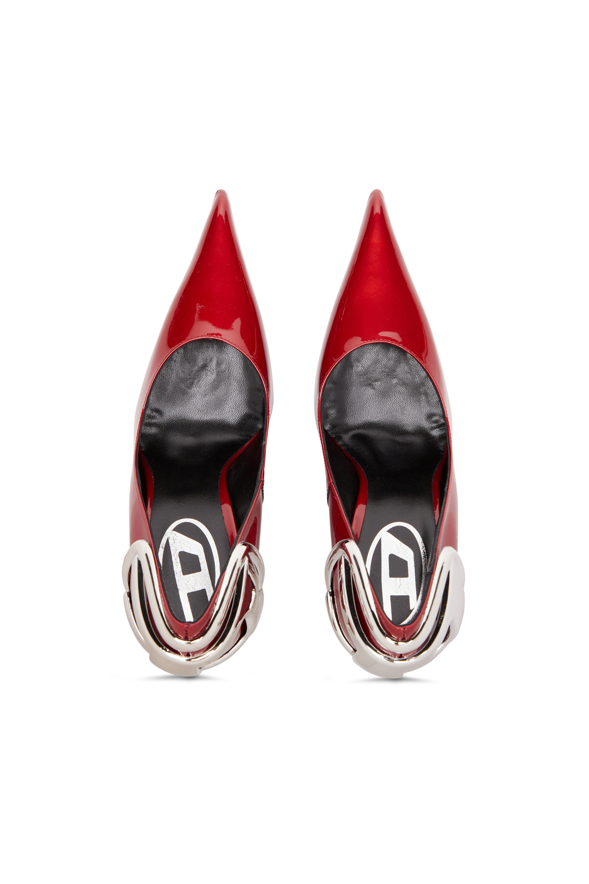 Diesel - D-TEN&HALF P, Female's D-Ten&Half-Patent leather pumps with Oval D heel in レッド - 5