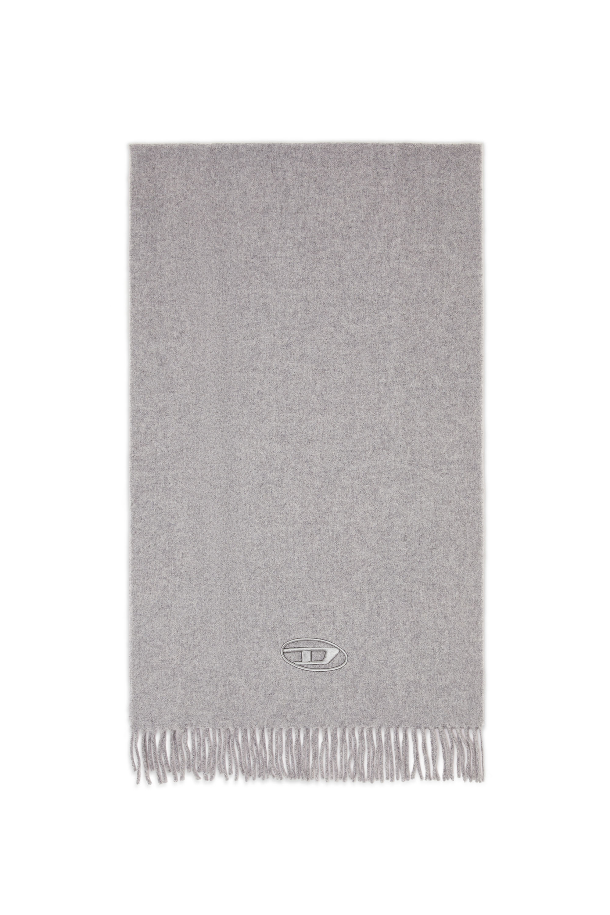 Diesel - S-IMON-D, Male's Wool-blend scarf with Oval D logo in グレー - 1