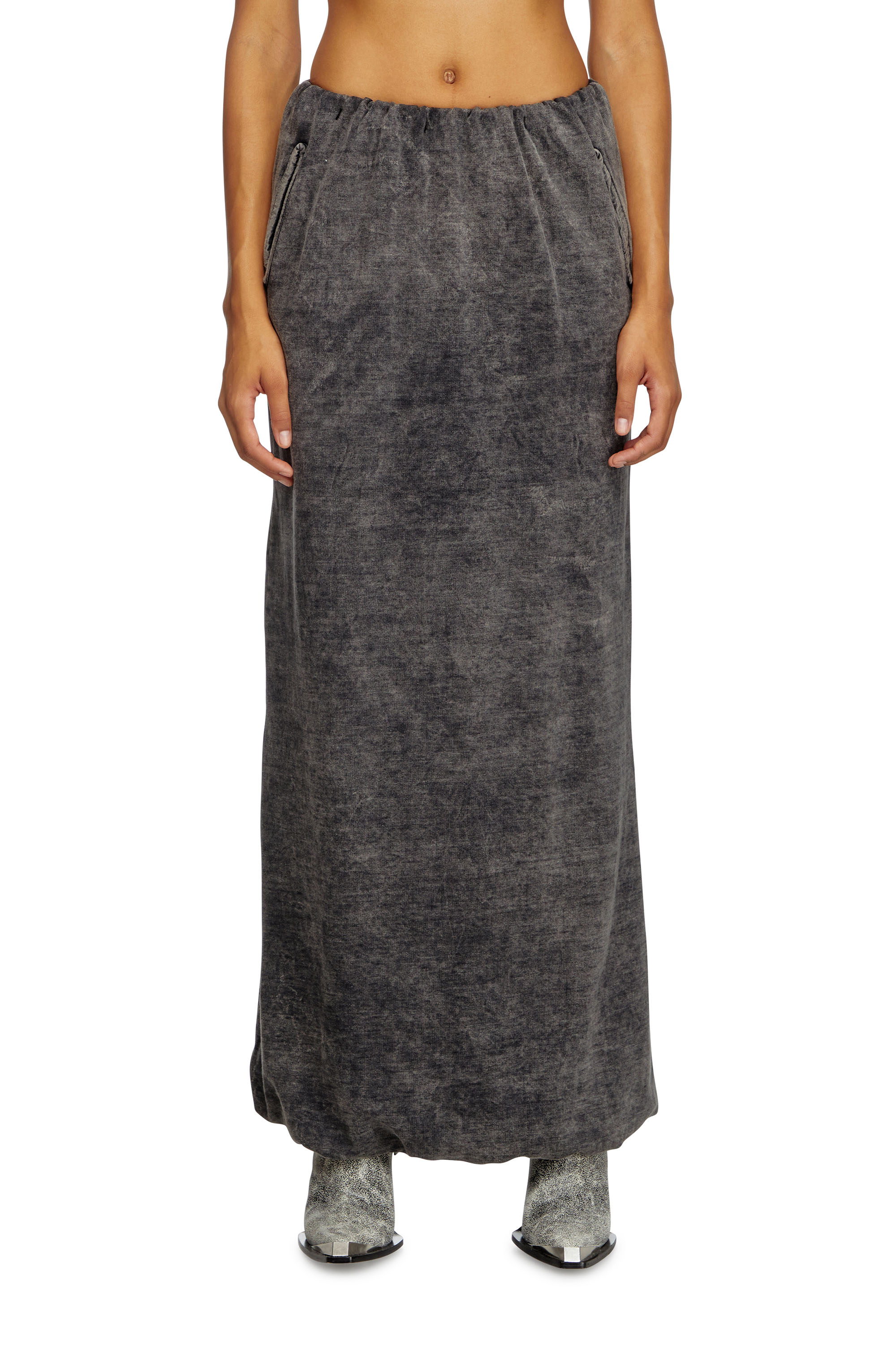 Diesel - O-TULIP, Female's Long skirt with denim effect in ブラック - 2