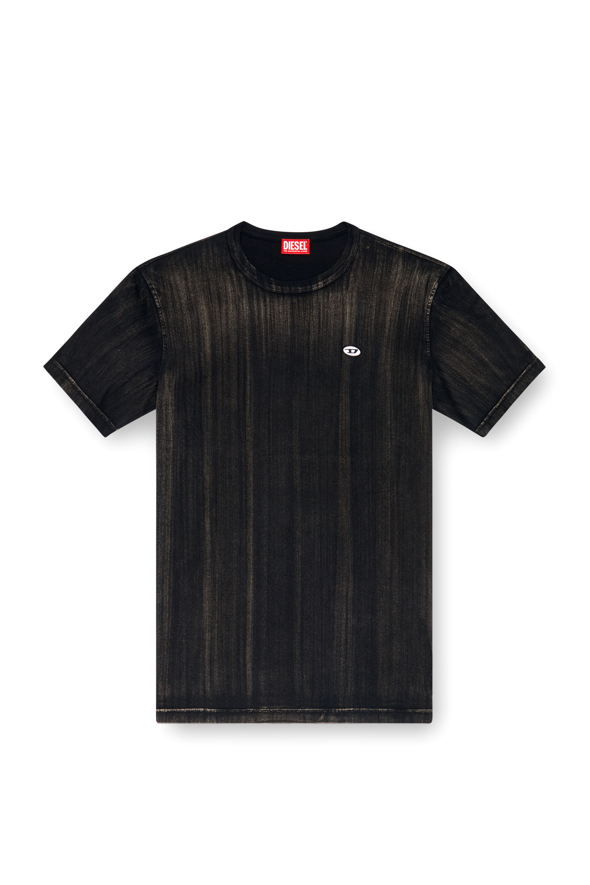 Diesel - T-ADJUST-K8, Male T-shirt with brushstroke fading in ブラック - Image 3