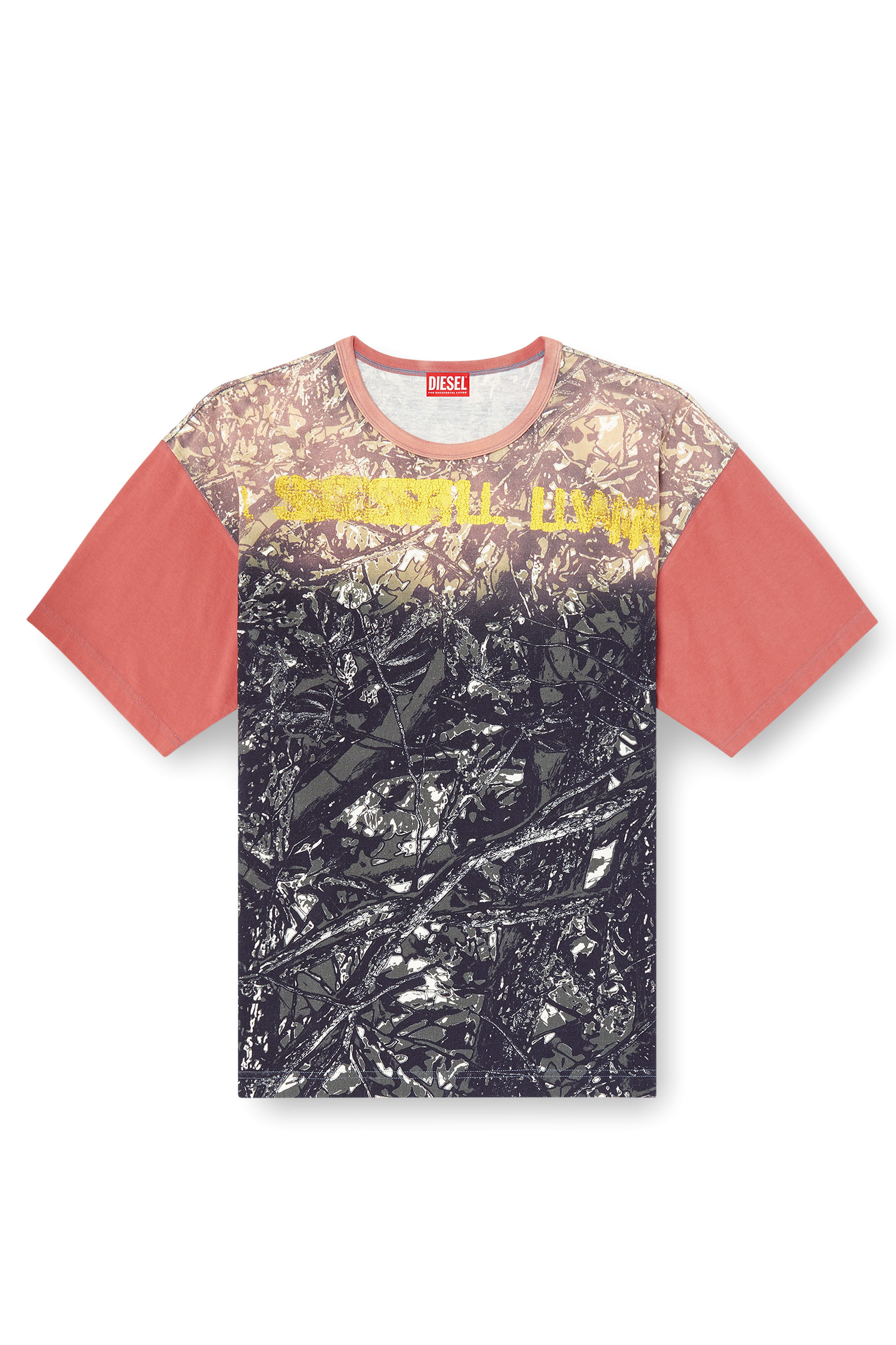 Diesel - T-BOXT-CAMOU, Male's T-shirt with glitch camo print in ブラック/グリーン - 3