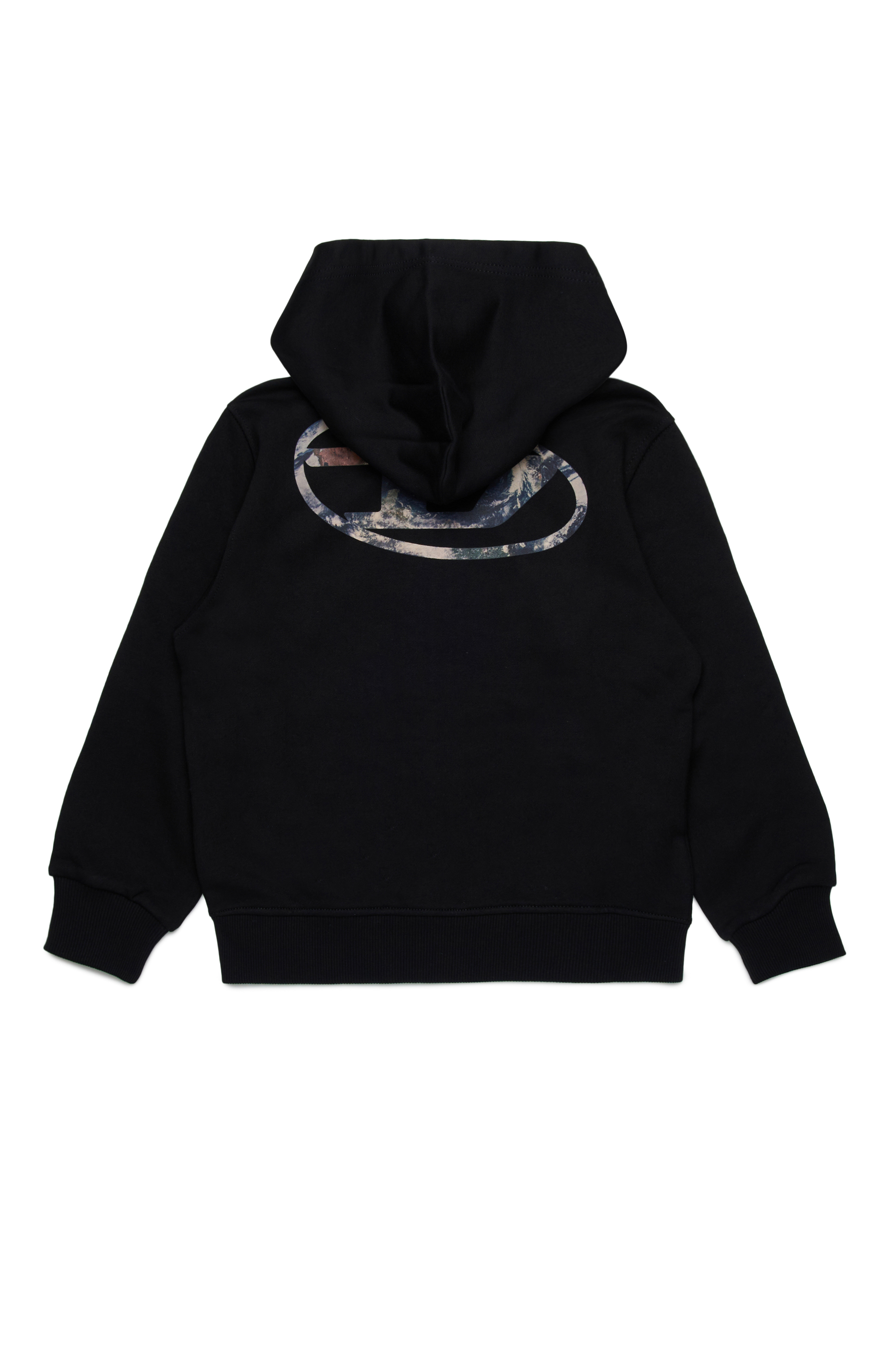 Diesel - SWELTHOODZIP  OVER, Male's Zip-up hoodie with Planet Camo logo in ブラック - 2