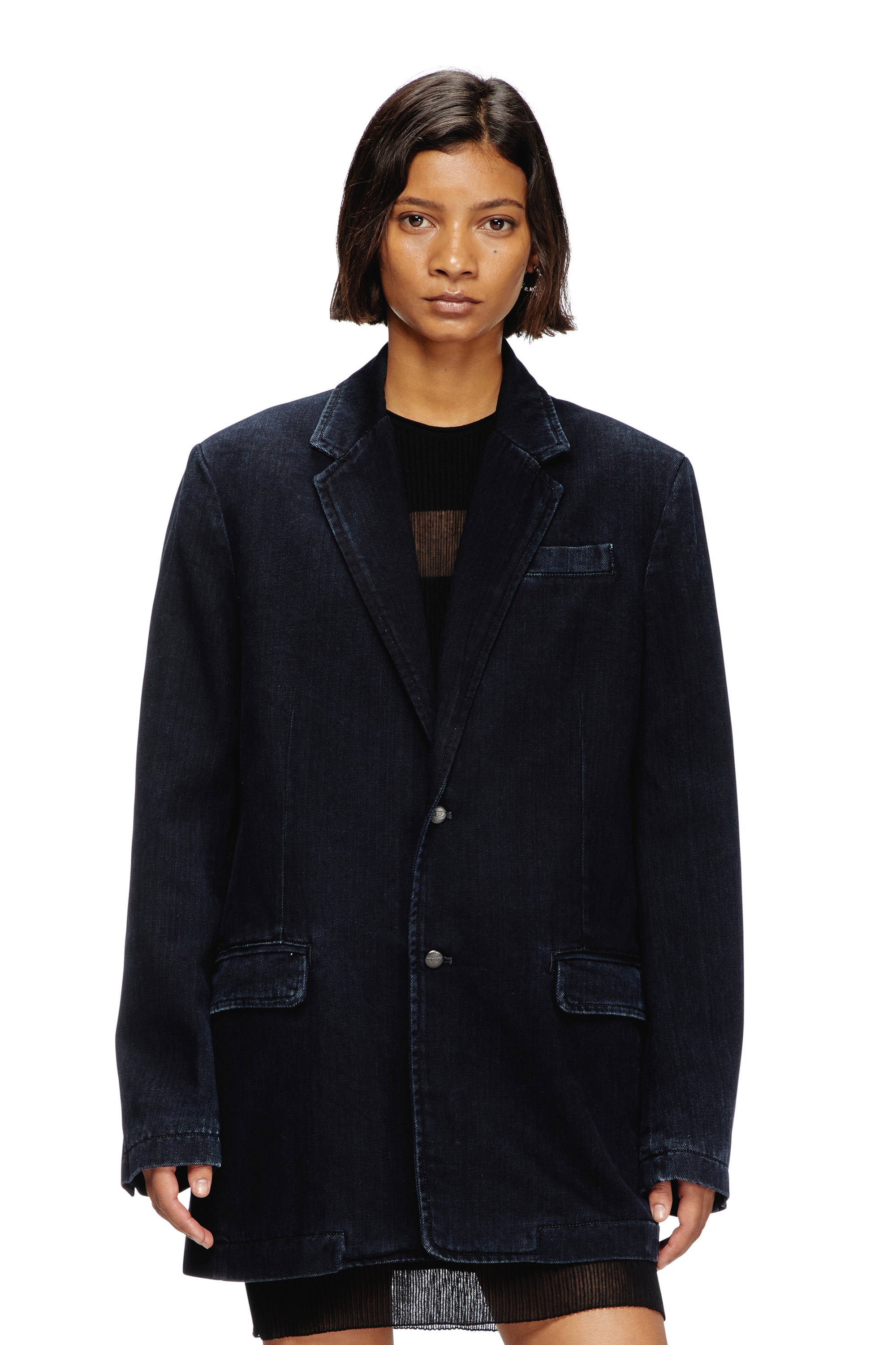 Diesel - D-REGER-D, Unisex's Blazer in lightly treated denim in ダークブルー - 1