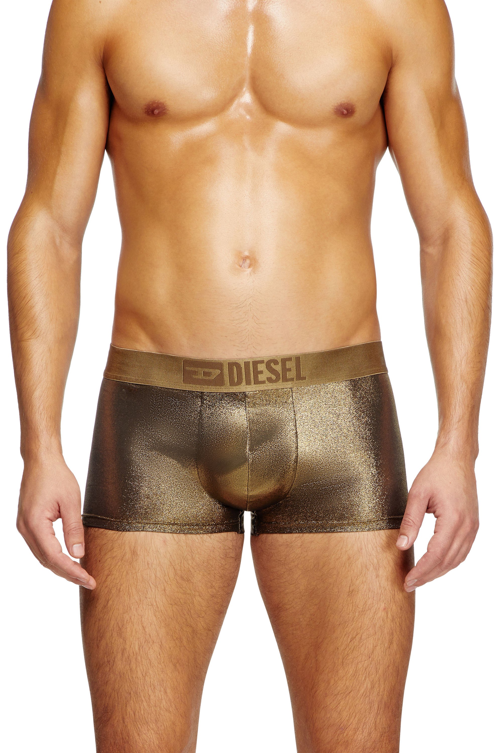 Diesel - DAMIEN-GFT, Male's Foiled fabric boxer briefs in ゴールド - 2