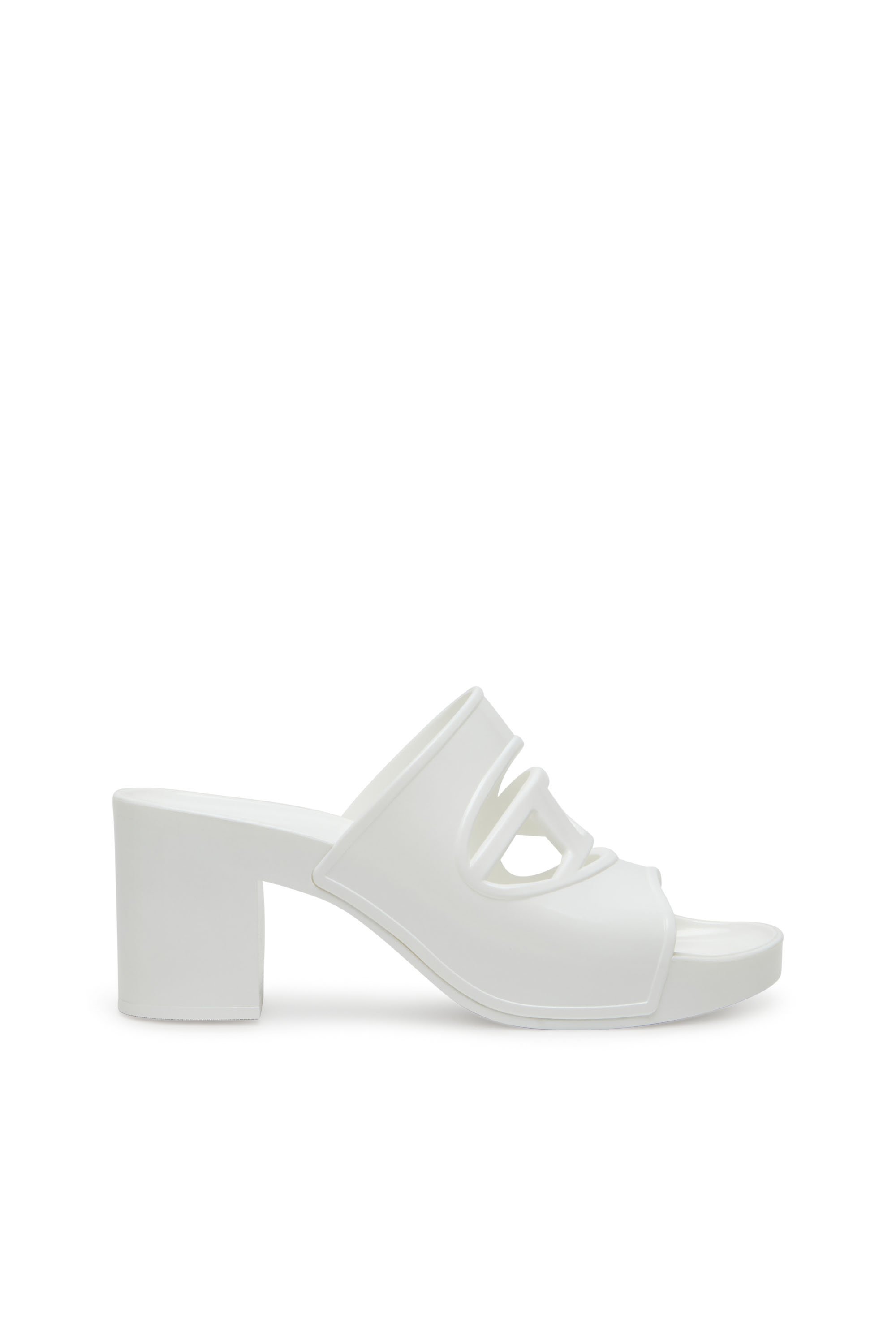 Diesel - SA-BONNIE, Female's Sa-Bonnie-Heeled rubber slides with cut-out logo in ホワイト - 1