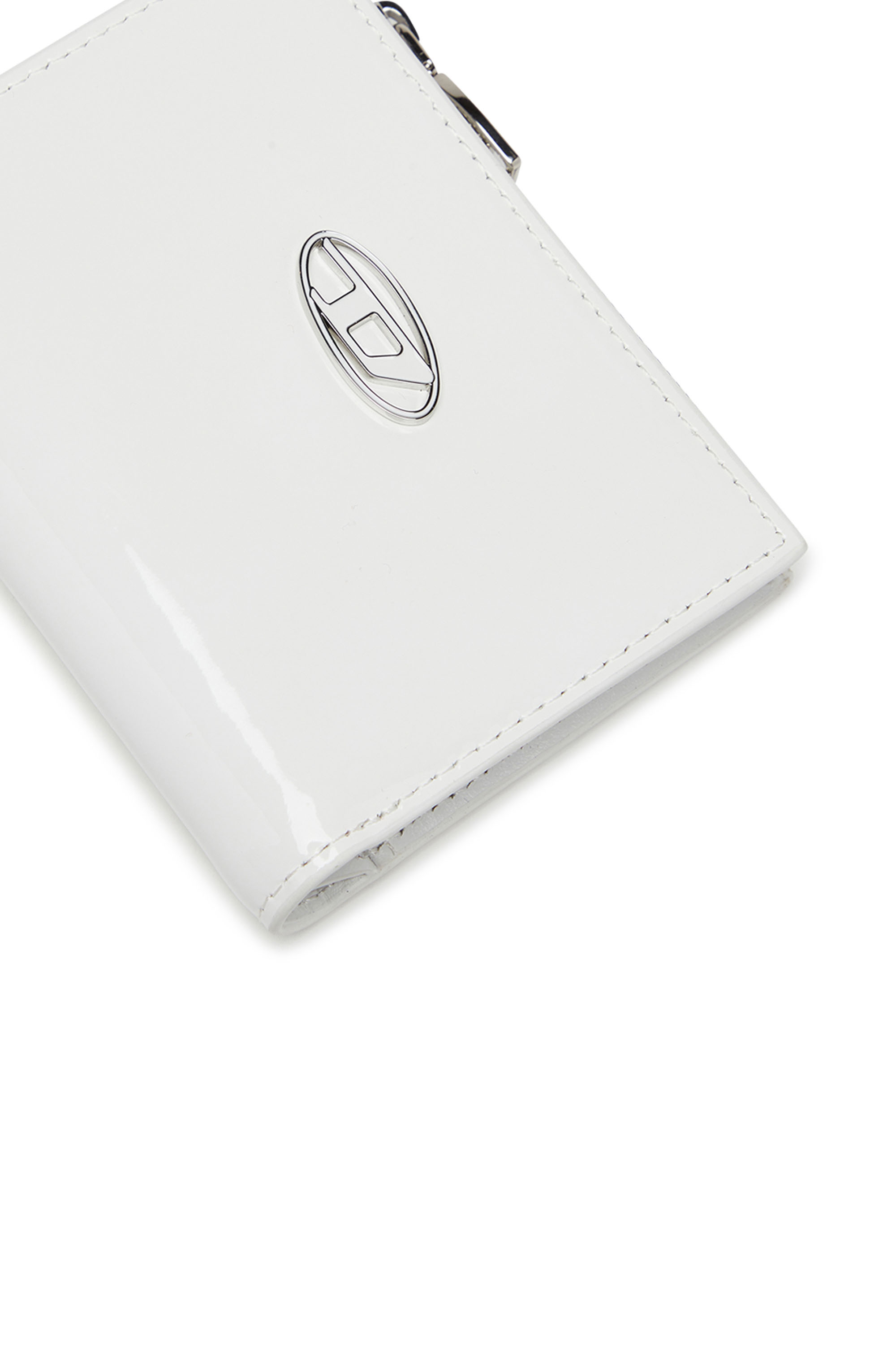Diesel - PLAY BI-FOLD ZIP II, Female Small wallet in glossy leather in ホワイト - Image 4