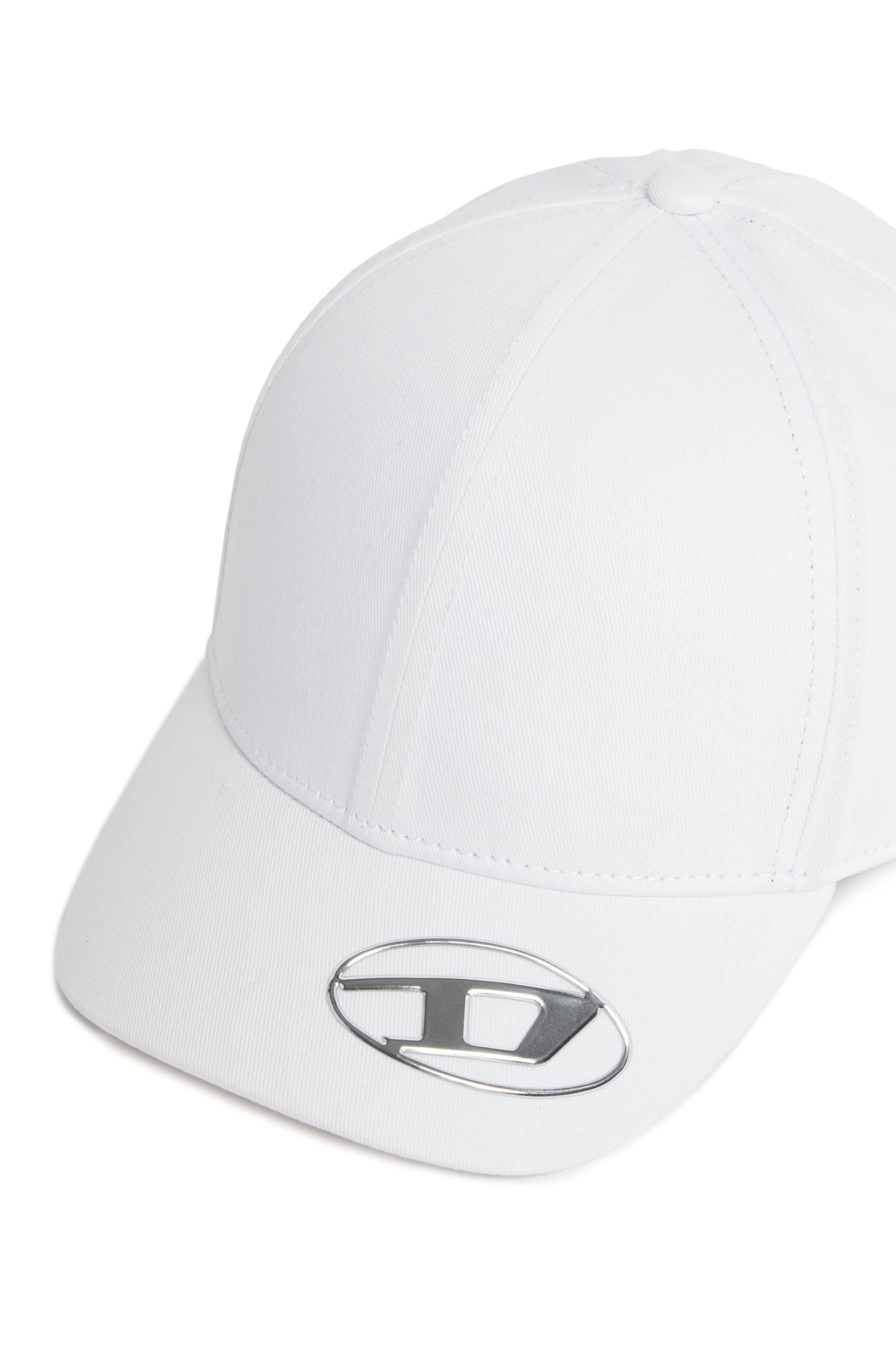 Diesel - FCEFFIL, Unisex's Baseball cap with metallic Oval D logo in ホワイト - 3