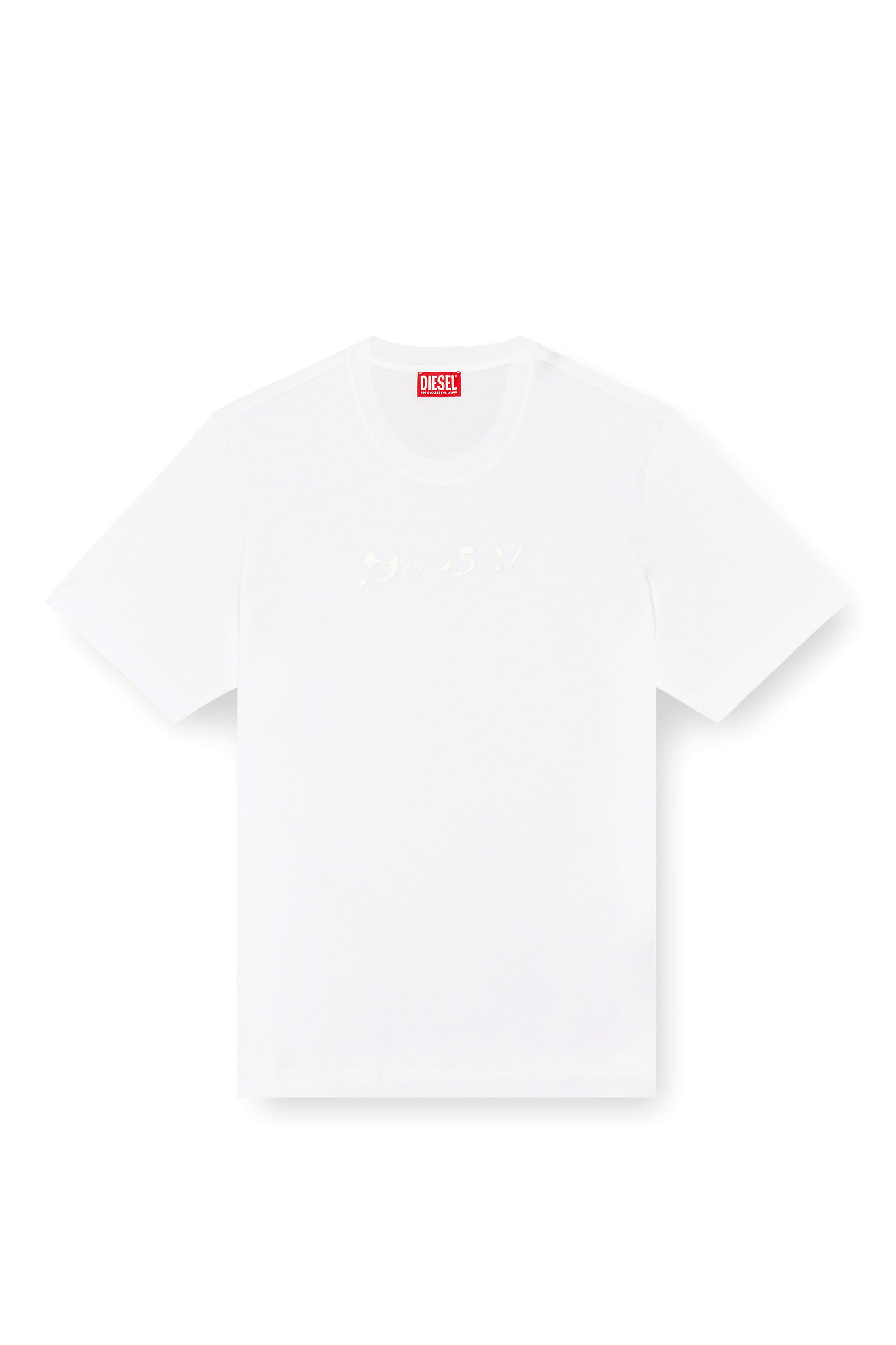 Diesel - T-MADJUST-K2, Male Mercerised cotton T-shirt with tonal logo in ホワイト - Image 3