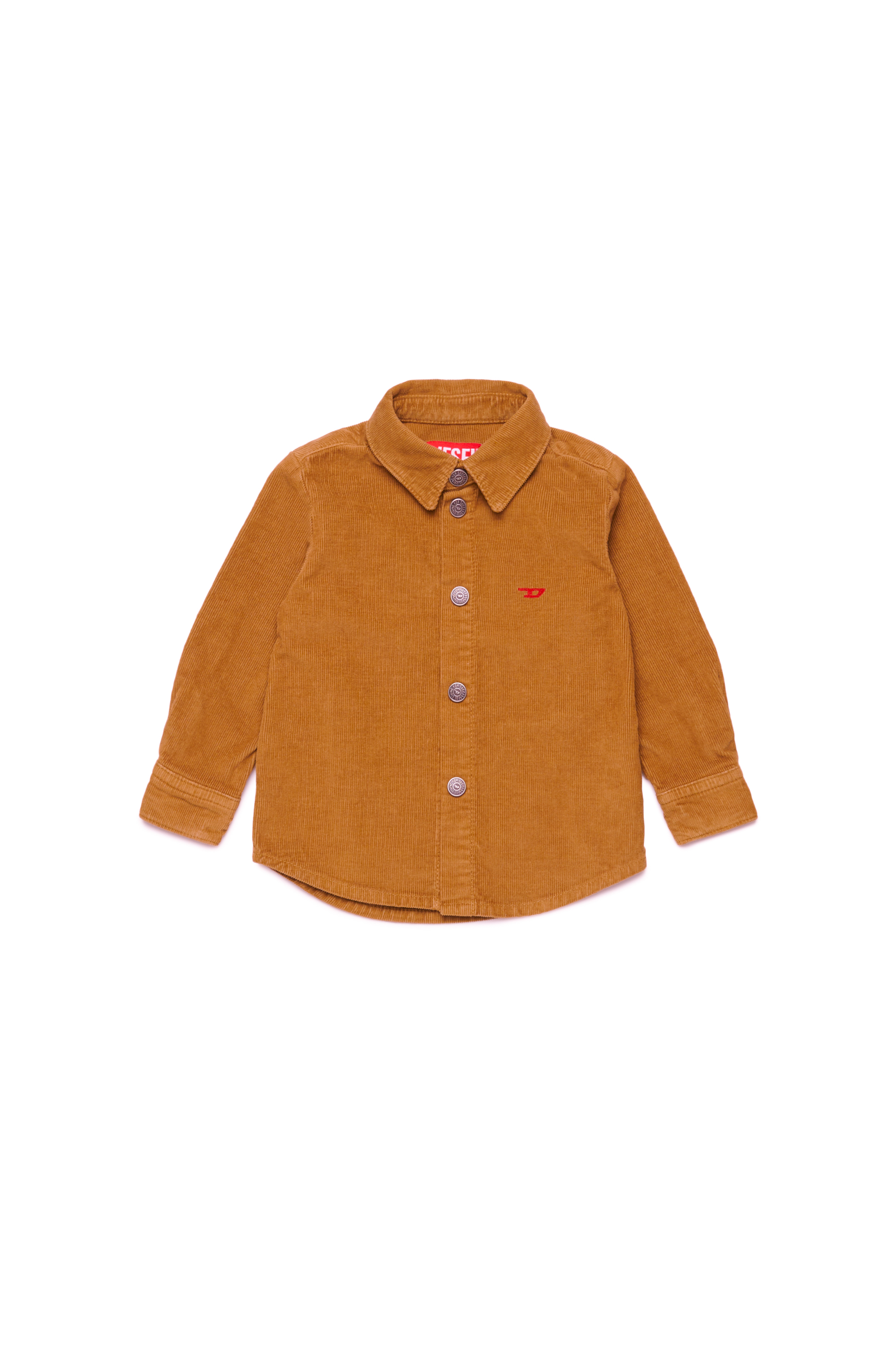 Diesel - CHIPYB, Male's Corduroy shirt with small D logo in Brown - 1