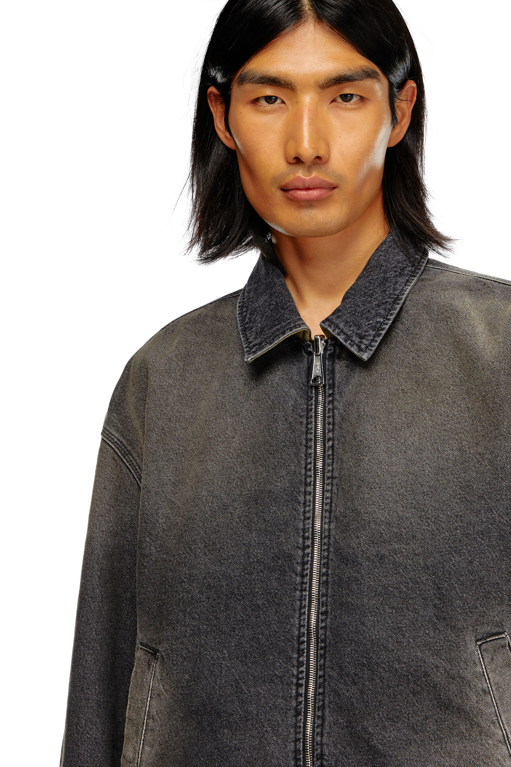 Diesel - D-STACK-S, Male Reversible jacket in denim and nylon in ブラック - Image 5