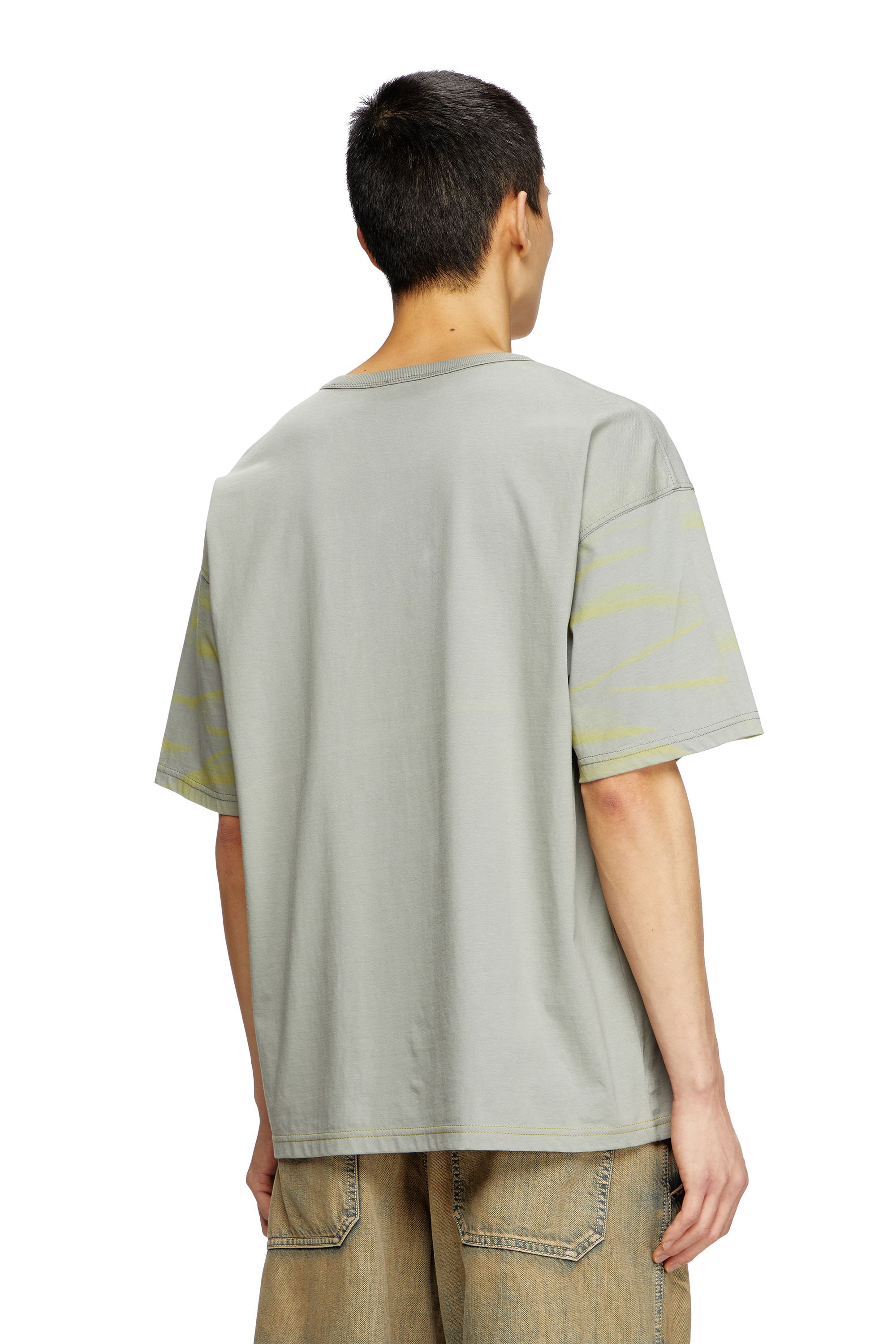 Diesel - T-ADJUST-R23, Male's T-shirt with spray effect in グレー - 4