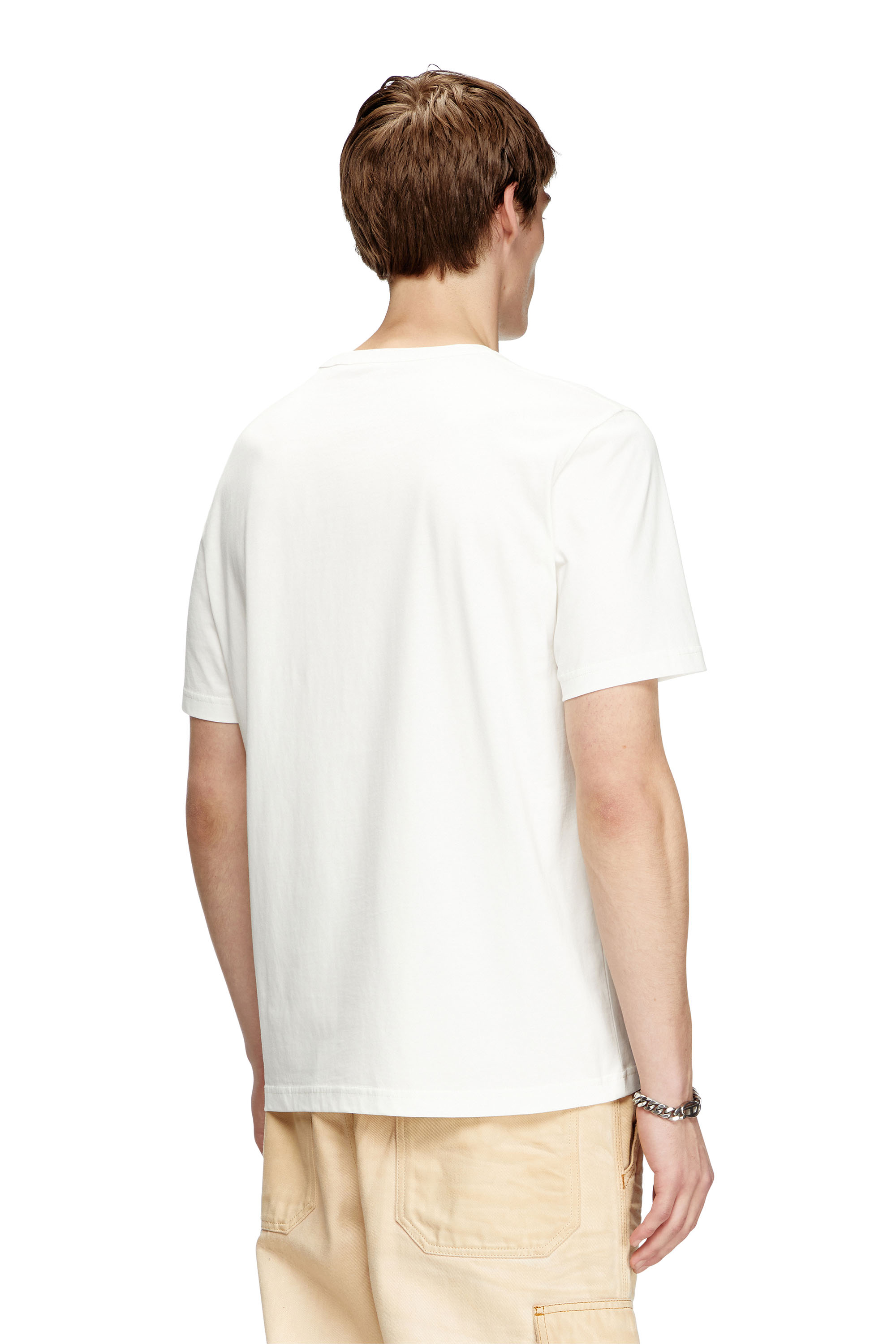 Diesel - T-ADJUST-R19, Male's T-shirt with gabardine patch logo in ホワイト - 4