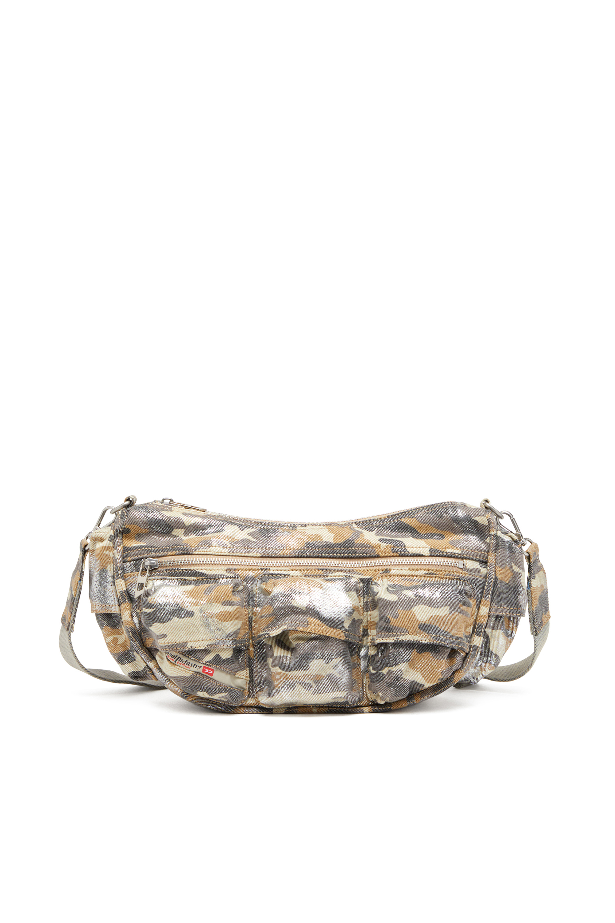 Diesel - MULTI-PKTS SHOULDER BAG X, Female's Multi-Pkts-Multipocket bag in metallic camo twill in マルチカラー/ブラウン - 1