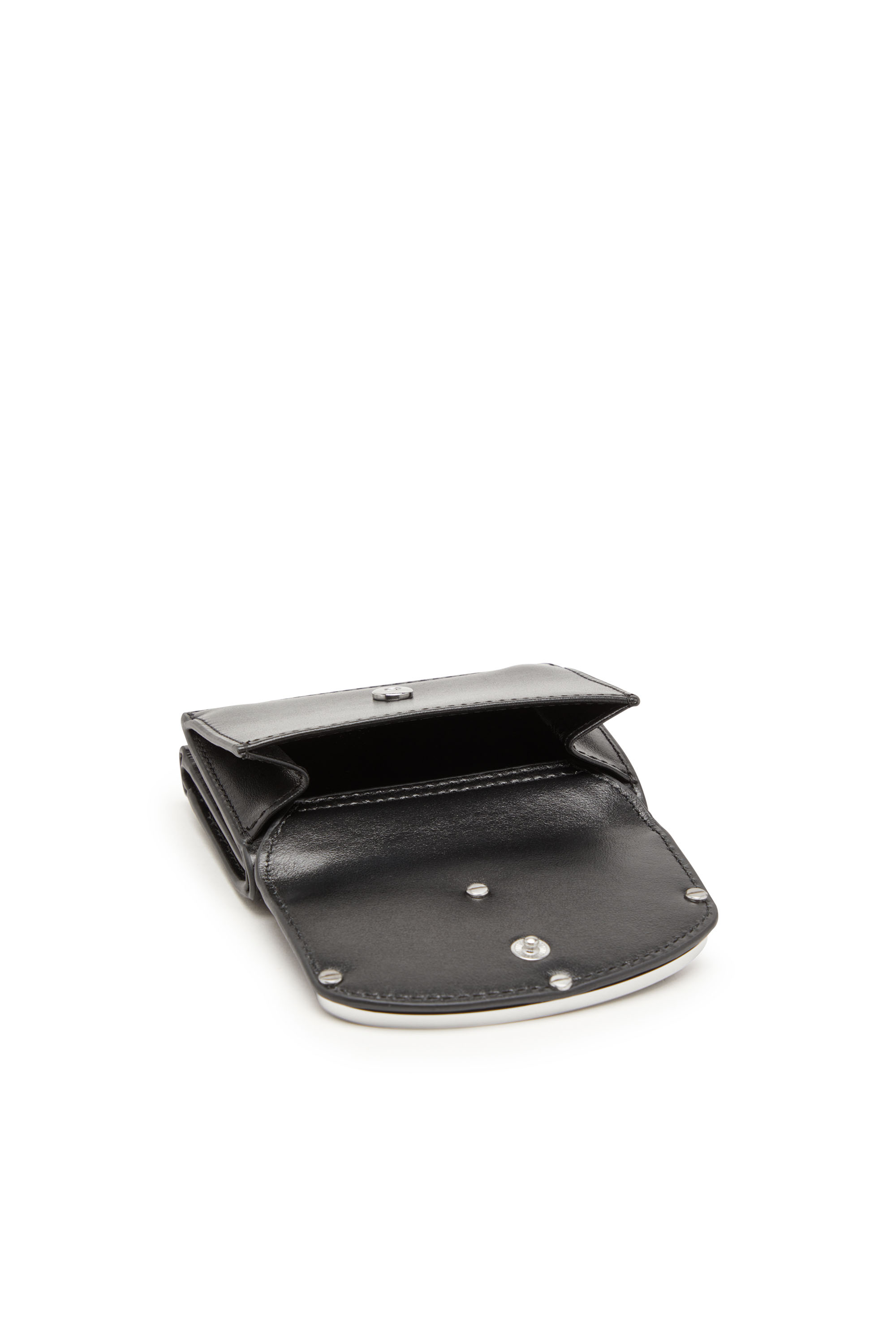 Diesel - 1DR TRI FOLD COIN XS II, Female Tri-fold wallet in leather in ブラック - Image 4