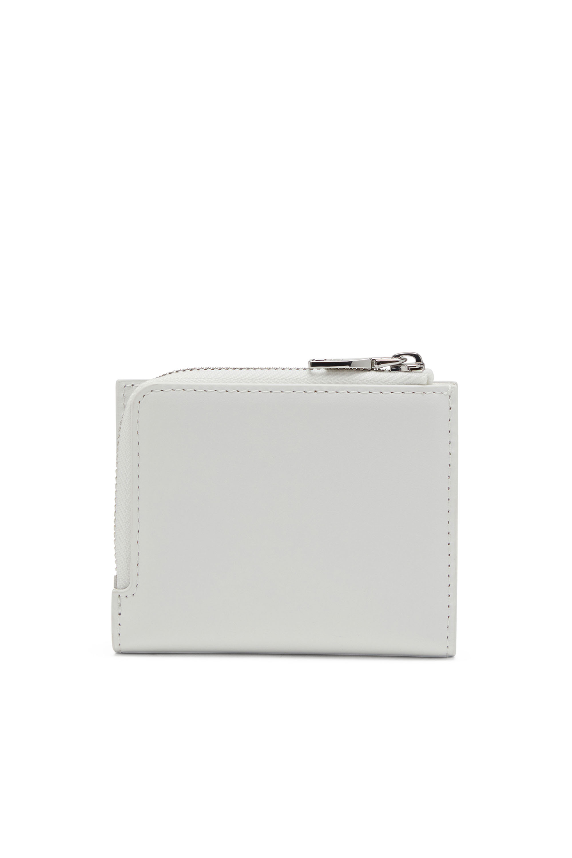Diesel - 1DR CARD HOLDER ZIP L, Female Bi-fold card holder in nappa leather in ホワイト - Image 2