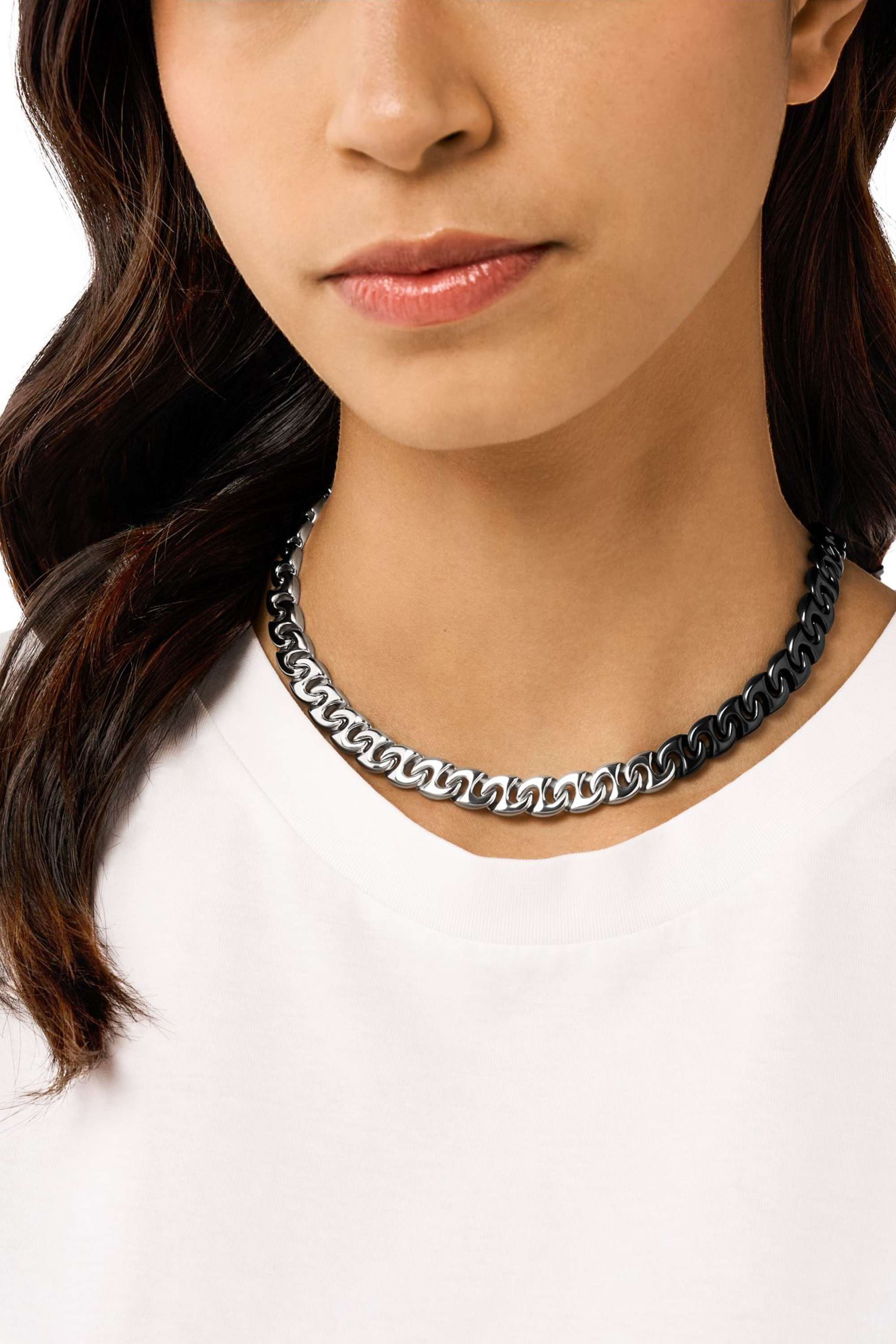 Diesel - DX1530931, Unisex's Two-Tone Stainless Steel Chain Necklace in シルバー/ブラック - 4