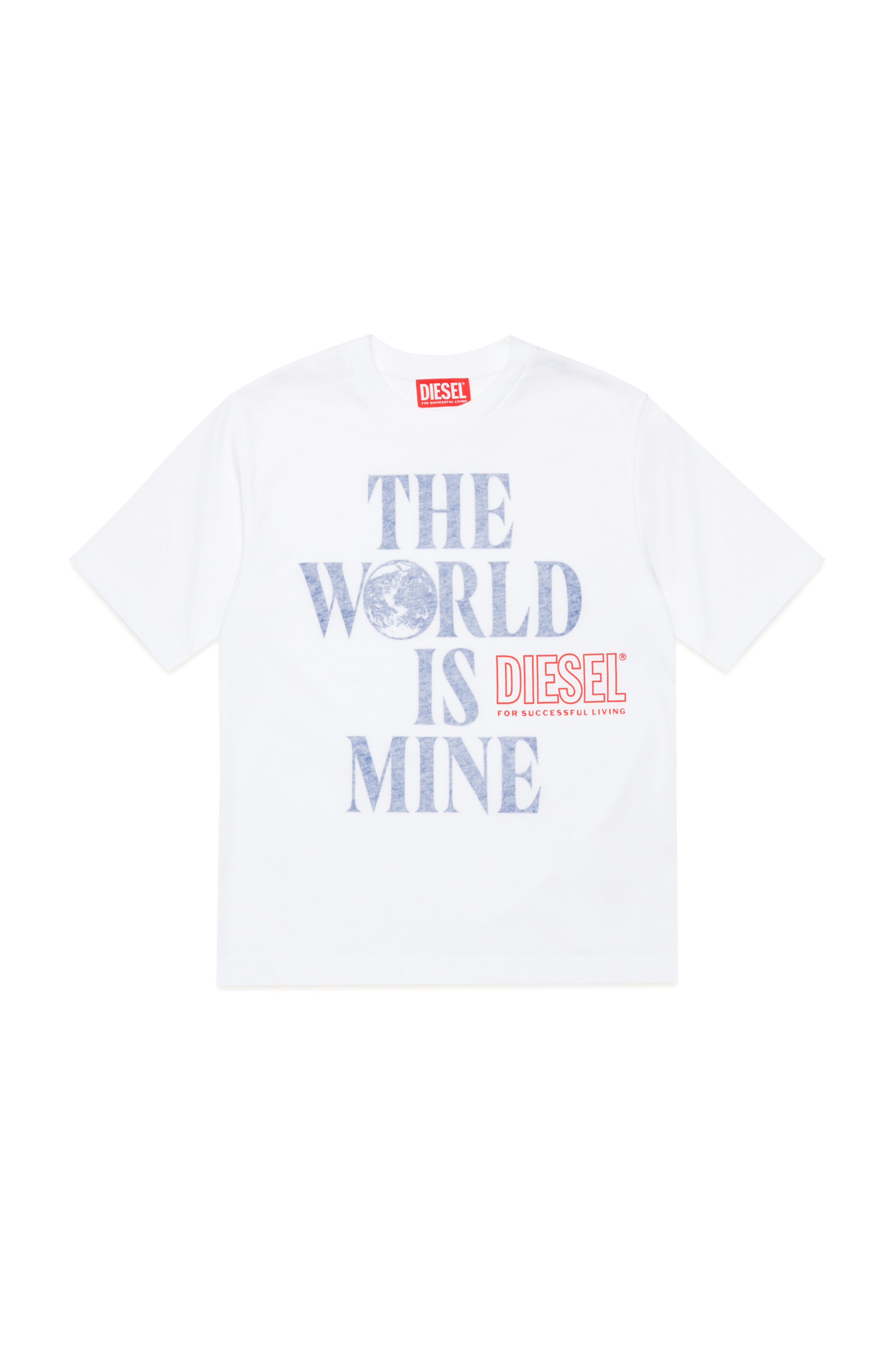Diesel - TWASHL7 OVER, Male T-shirt with World is Mine logo in ホワイト - Image 1