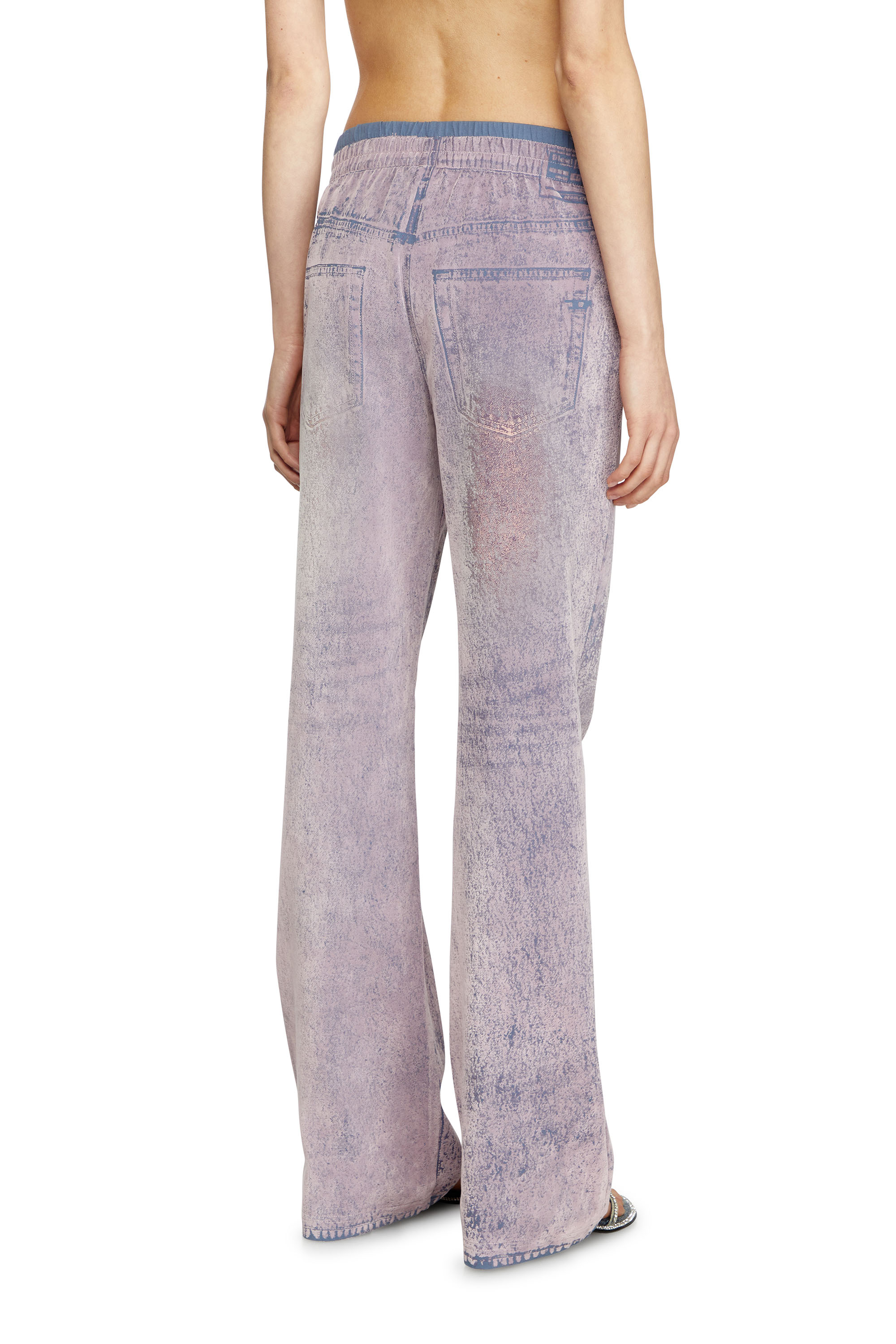 Diesel - P-NERV, Female's Wide leg sweat pants with bleach treatment in ライラック - 4