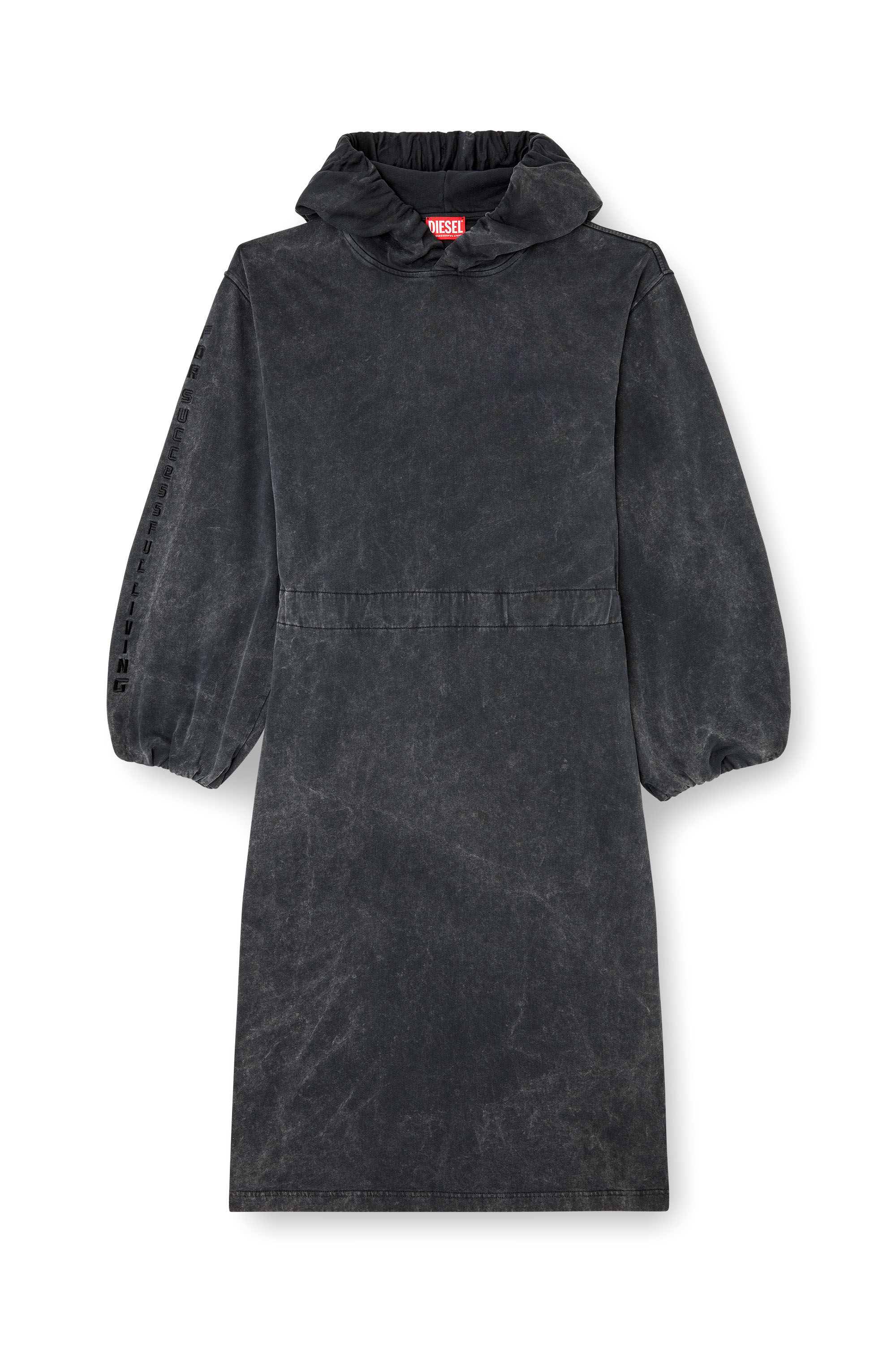 Diesel - D-QUIND, Female's Balloon-shaped hooded midi dress in ダークグレー - 3