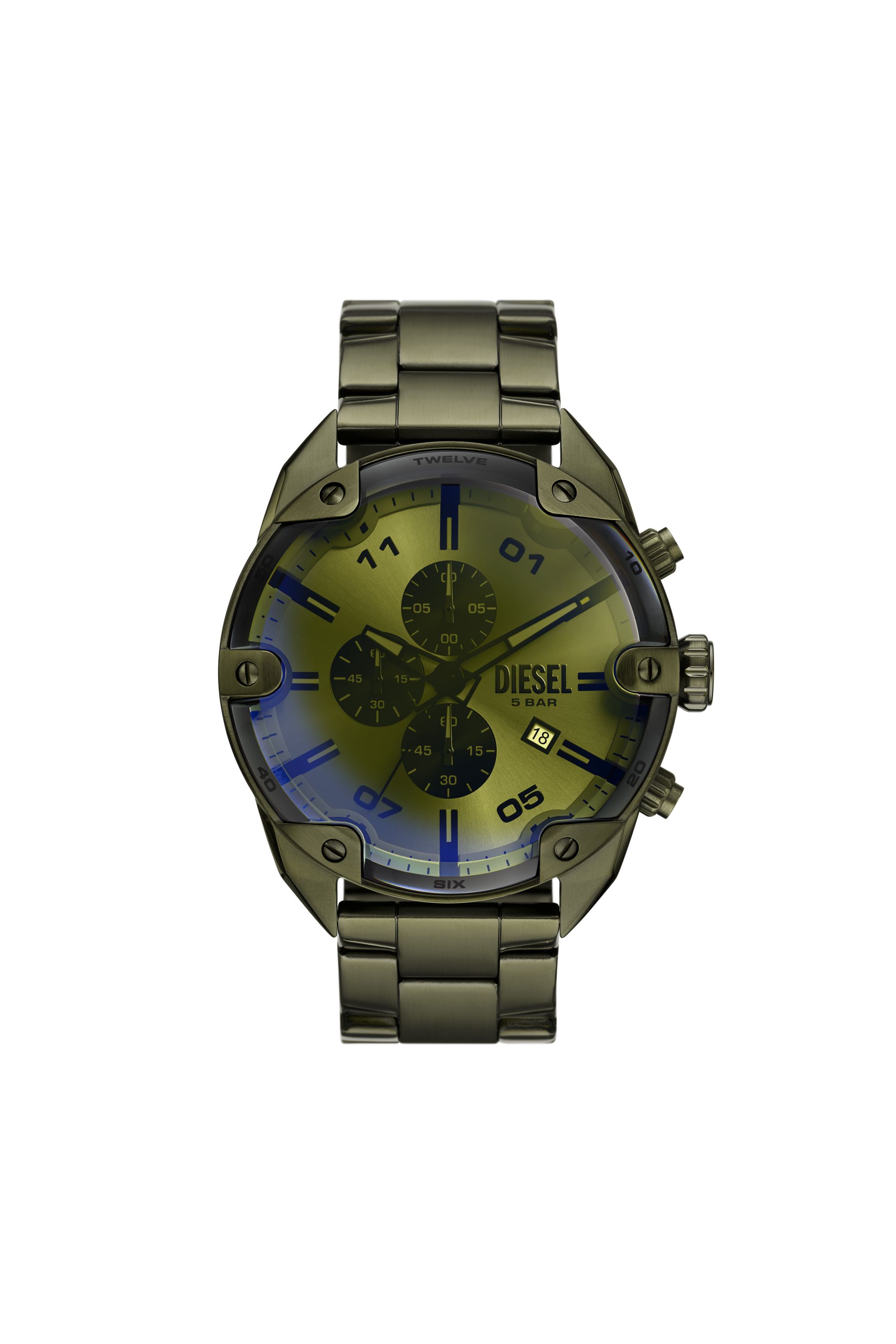 Diesel - DZ4670 WATCH, Male's Spiked Green Stainless Steel Watch in グリーン - 1