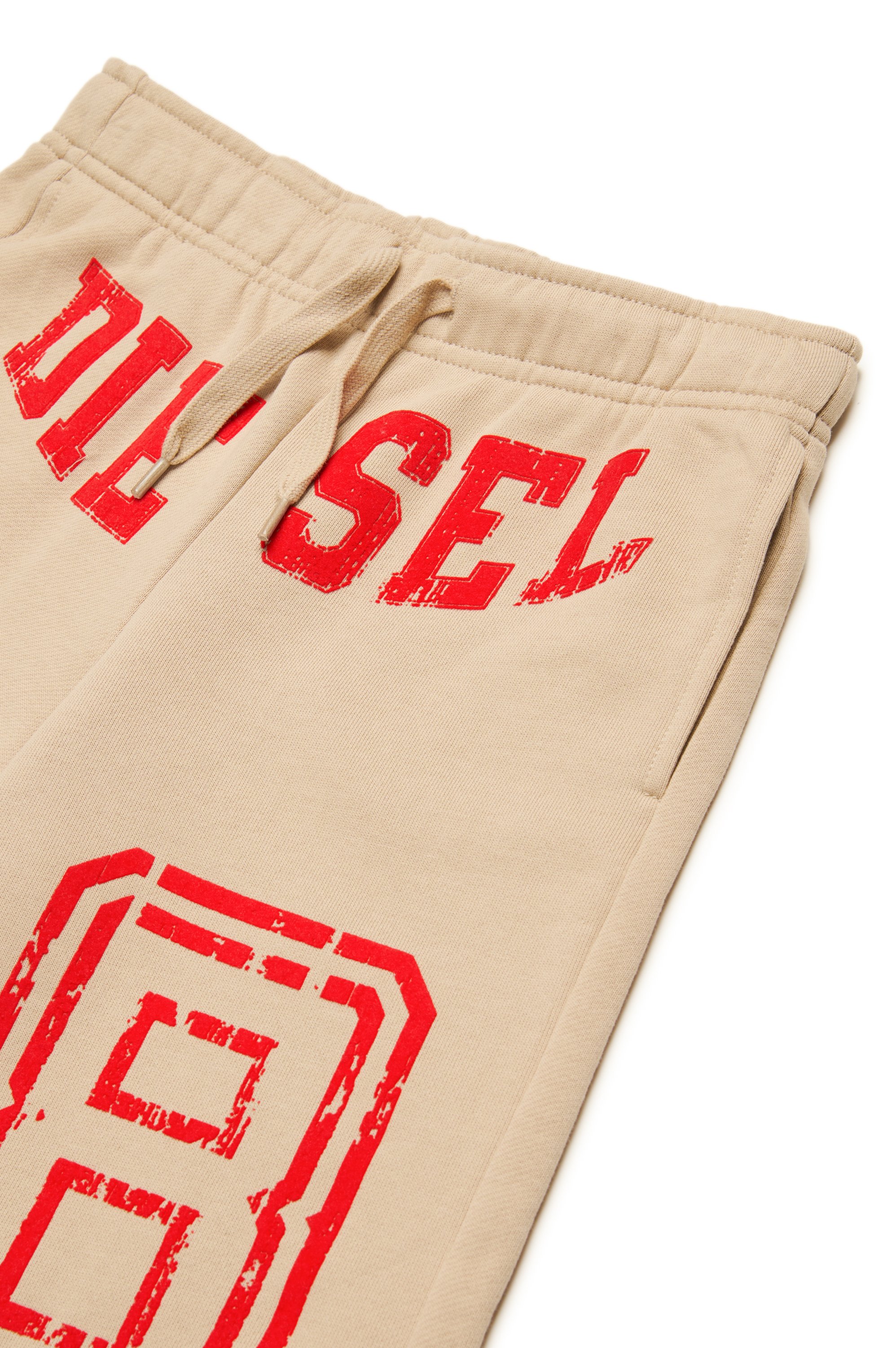 Diesel - PTAINSHORT, Male's Sweat shorts with Diesel 78 logo in ライトブラウン - 3