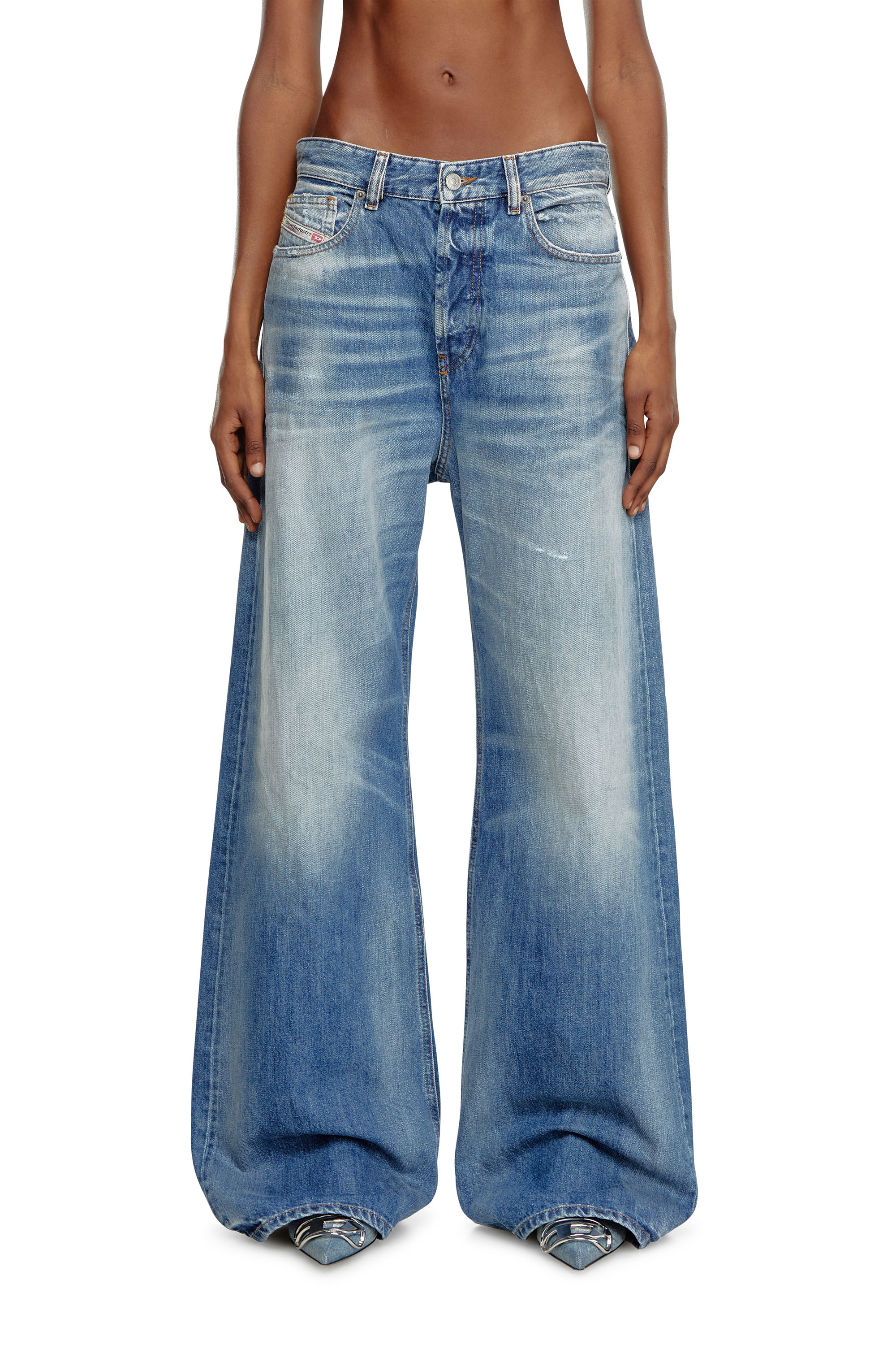 Diesel - Female's Relaxed Jeans 1996 D-Sire 09J86, ミディアムブルー - 1