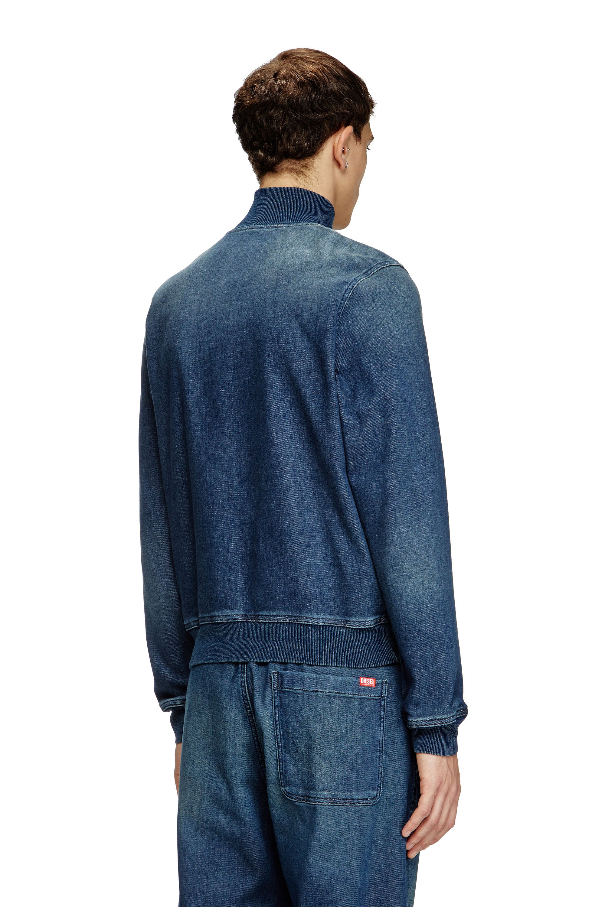 Diesel - D-BUZYE-S TRACK, Unisex's Zip-up sweater in Track Denim in ダークブルー - 4