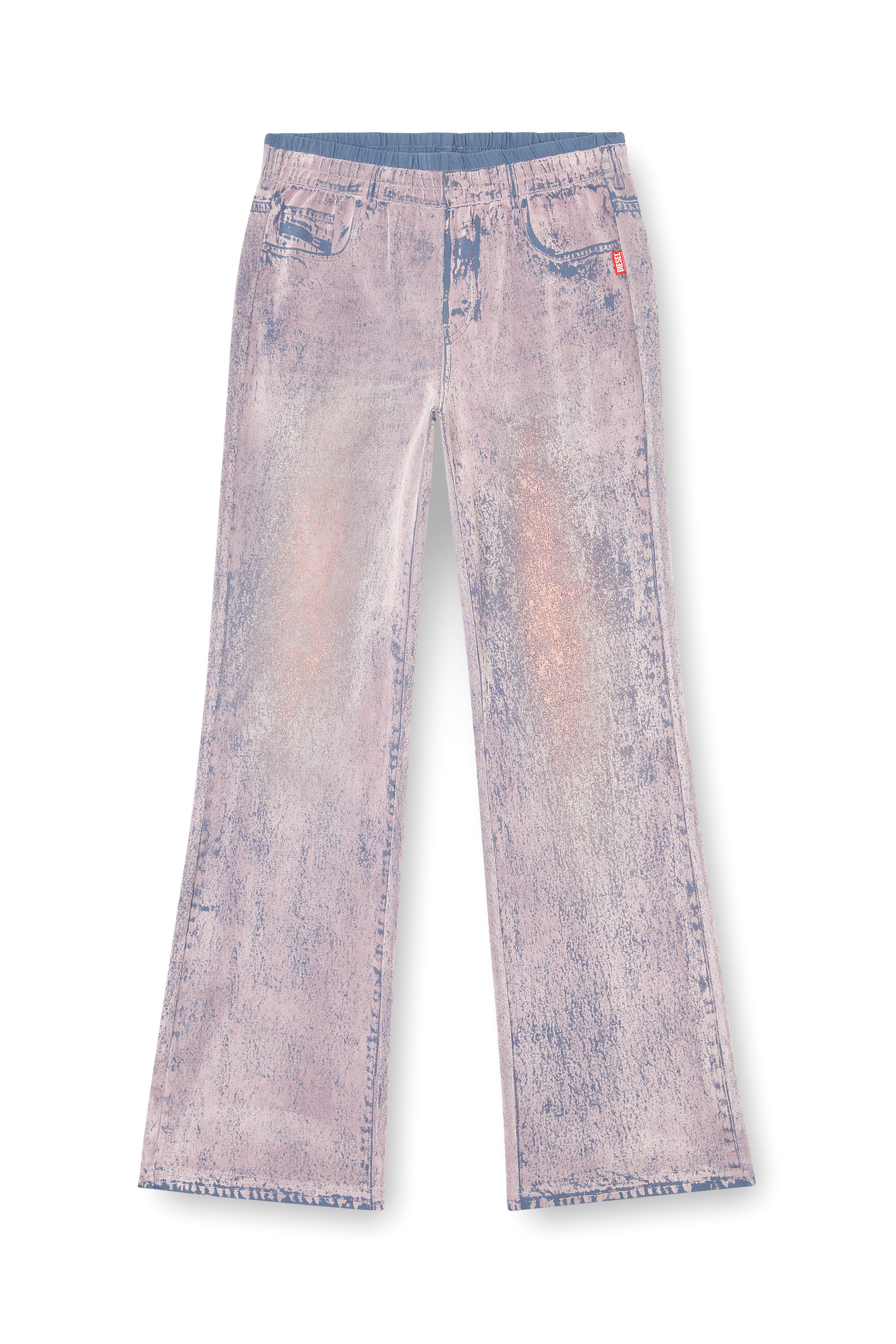 Diesel - P-NERV, Female's Wide leg sweat pants with bleach treatment in ライラック - 3