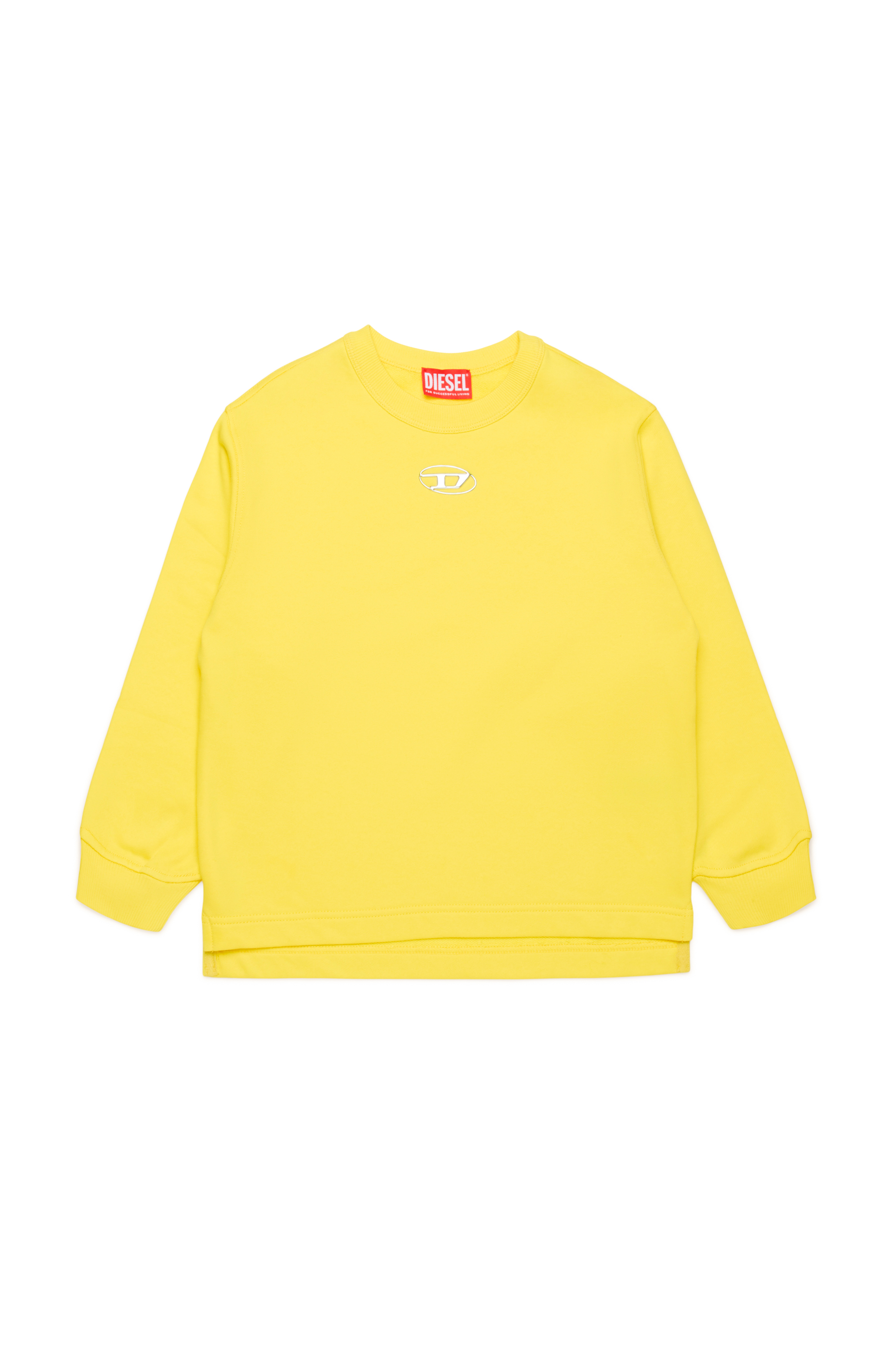 Diesel - SMACSISOD OVER, Male's Sweatshirt with metal-look Oval D logo in Yellow - 1