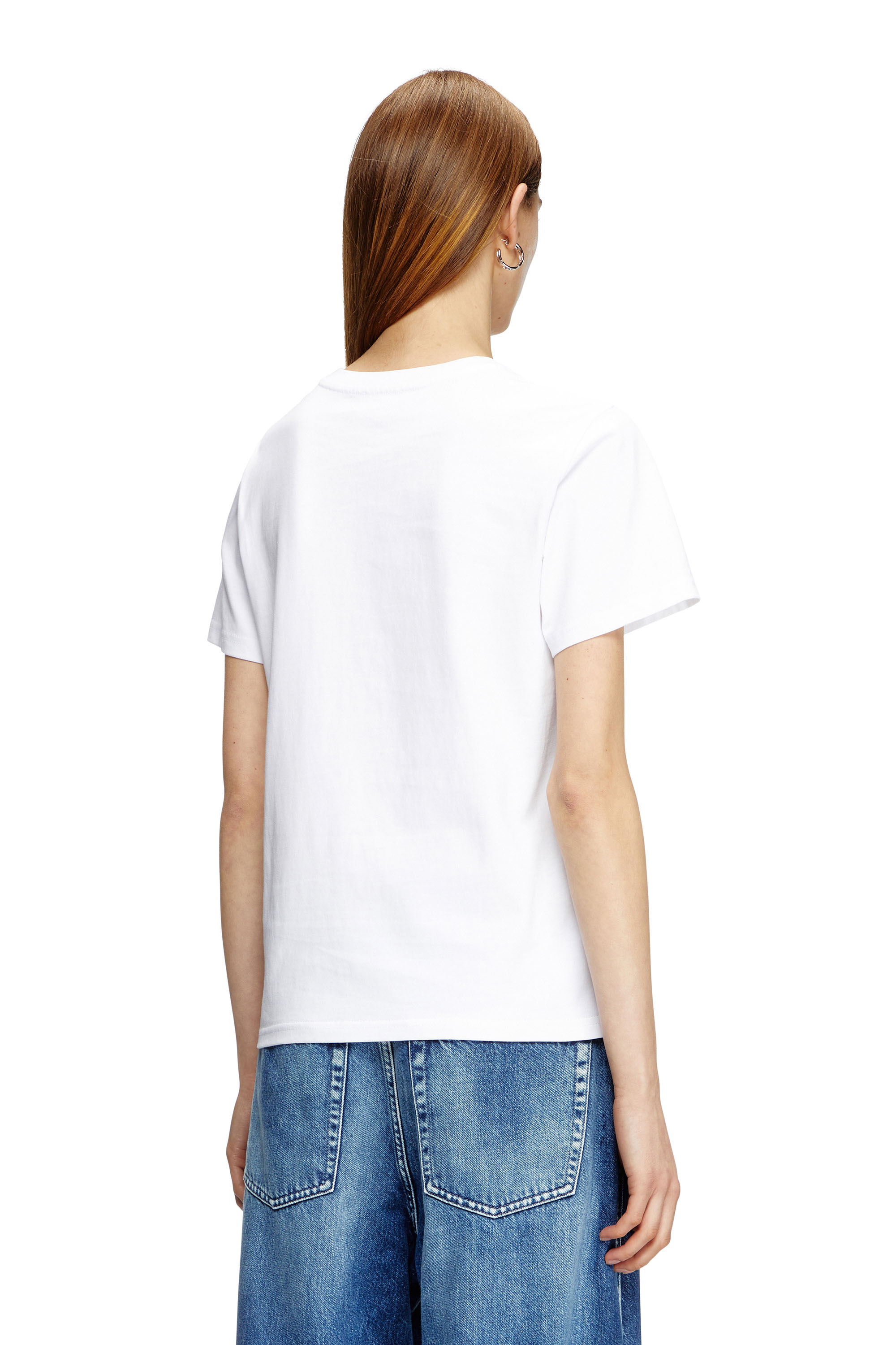 Diesel - T-REGS-OD-Q1, Female's Regular fit T-shirt with cut-out Oval D in ホワイト - 4