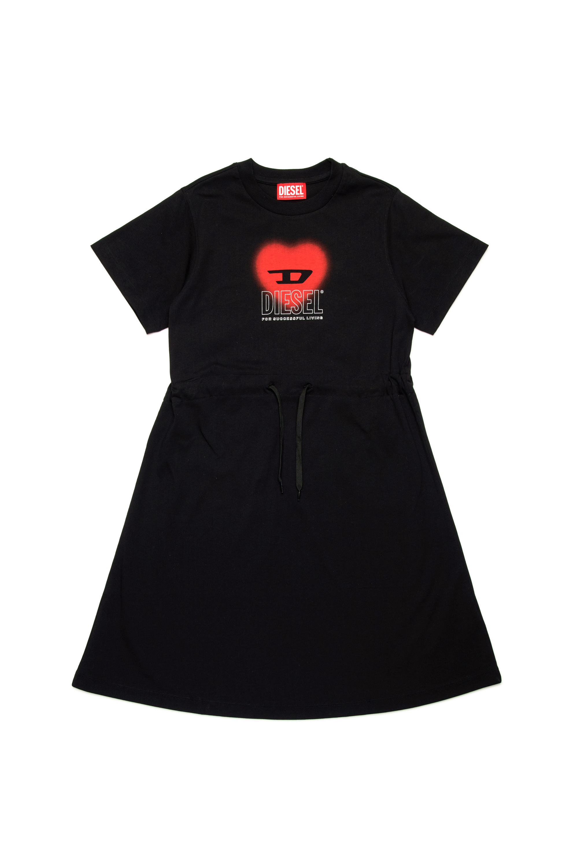 Diesel - DCUORE, Female's Drawstring dress with heart logo in ブラック - 1