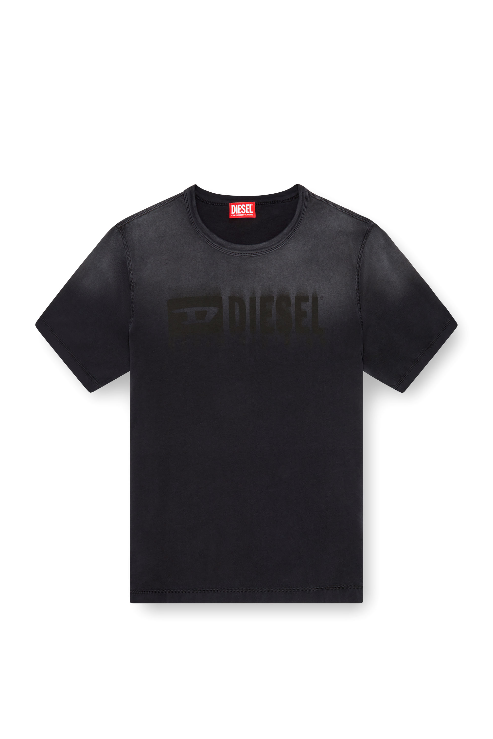 Diesel - T-ADJUST-K4, Male T-shirt with sun-faded treatment in ブラック - Image 3